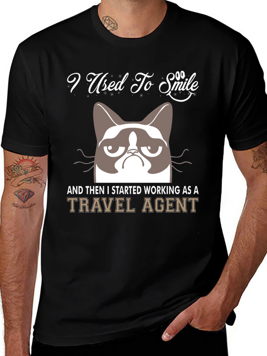 Grumpy Cat Travel Agent T-Shirt - Funny Novelty Tee