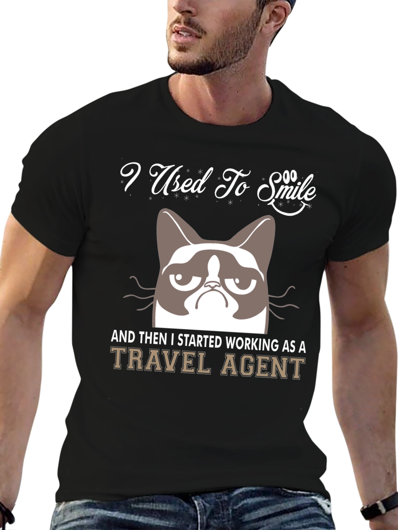 Grumpy Cat Travel Agent T-Shirt - Funny Novelty Tee