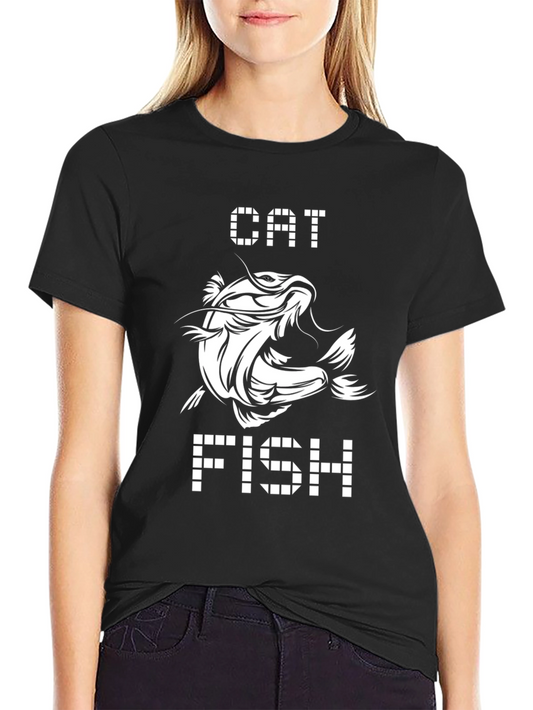 Catfish Graphic Print Black T-Shirt