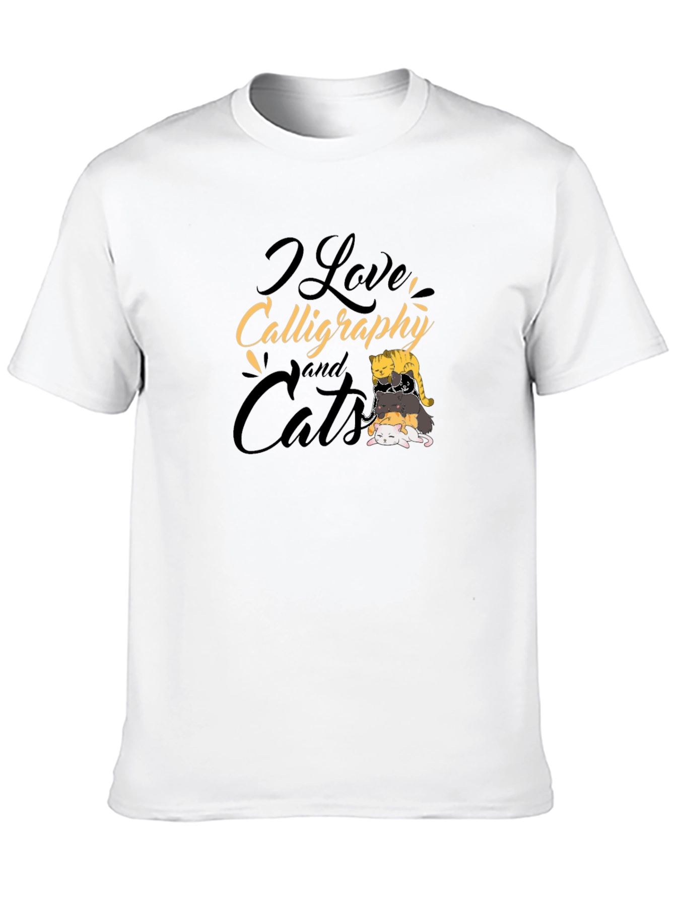 I Love Calligraphy and Cats T-Shirt