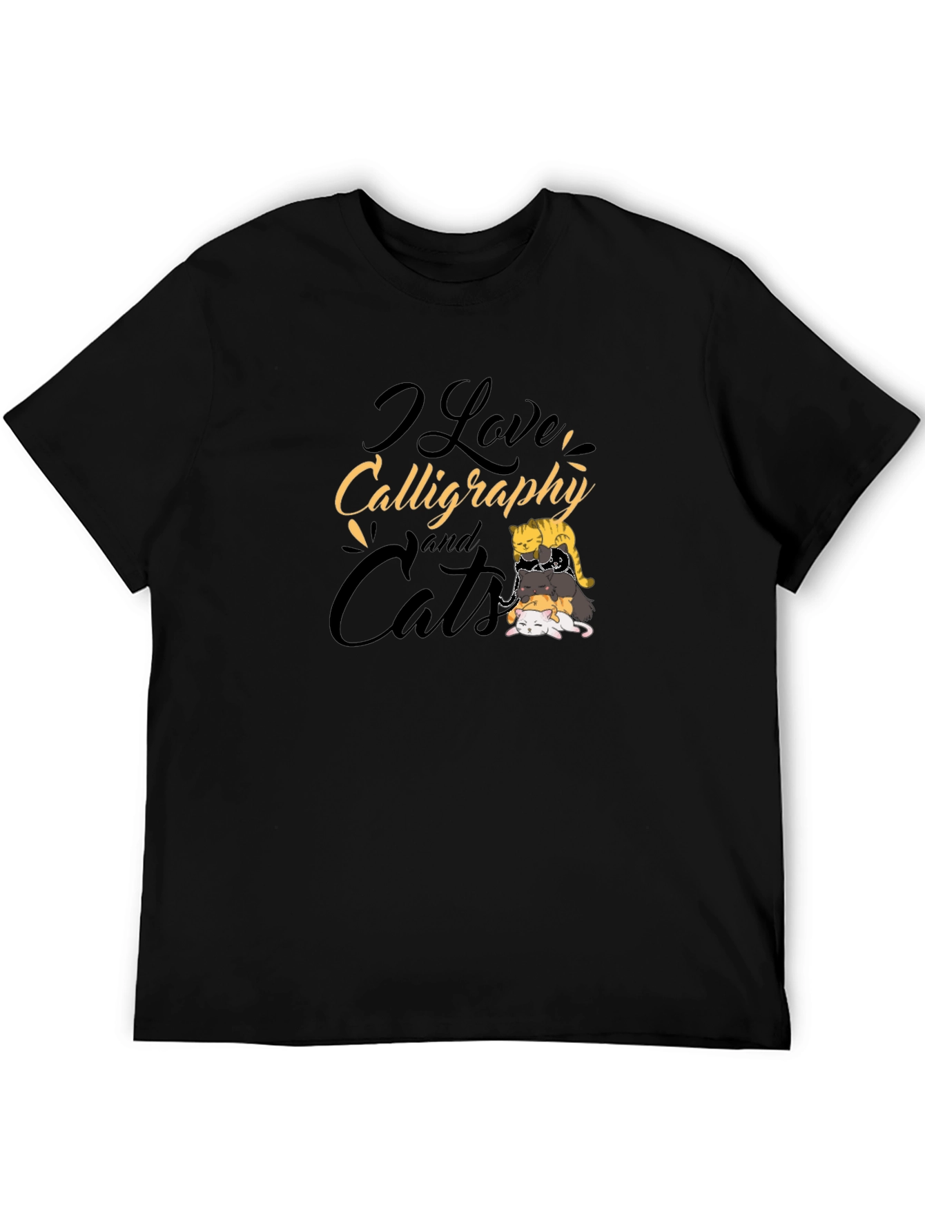 I Love Calligraphy and Cats T-Shirt