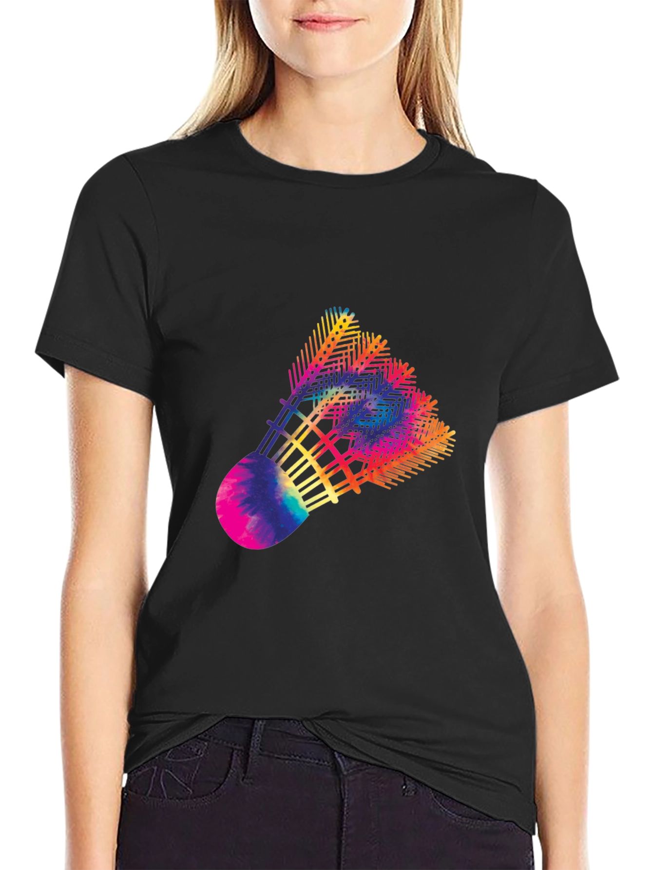 Rainbow Shuttlecock Graphic Tee