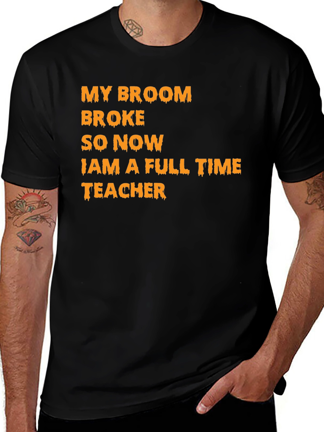 My Broom Broke Teacher T-Shirt