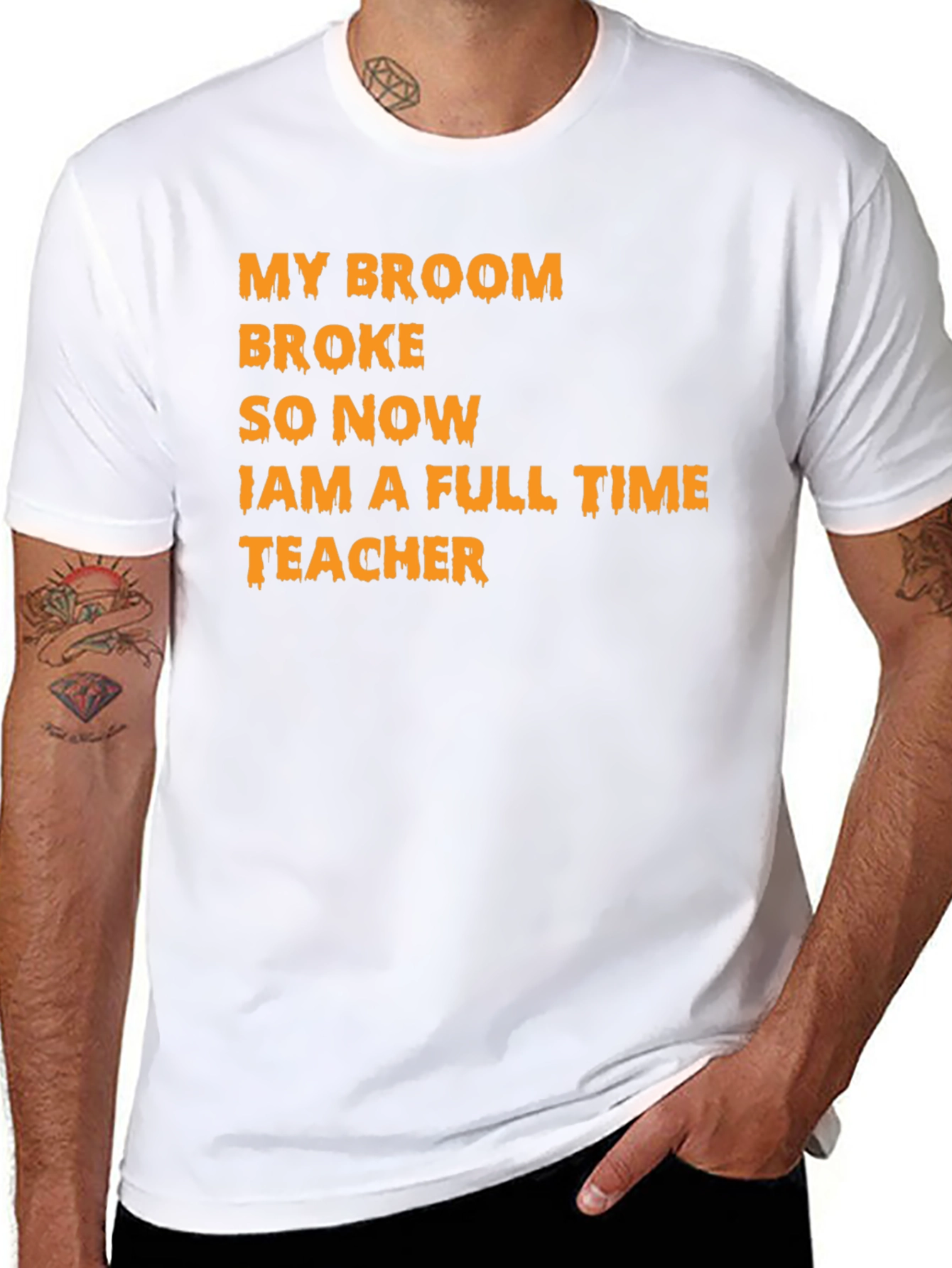 My Broom Broke Teacher T-Shirt