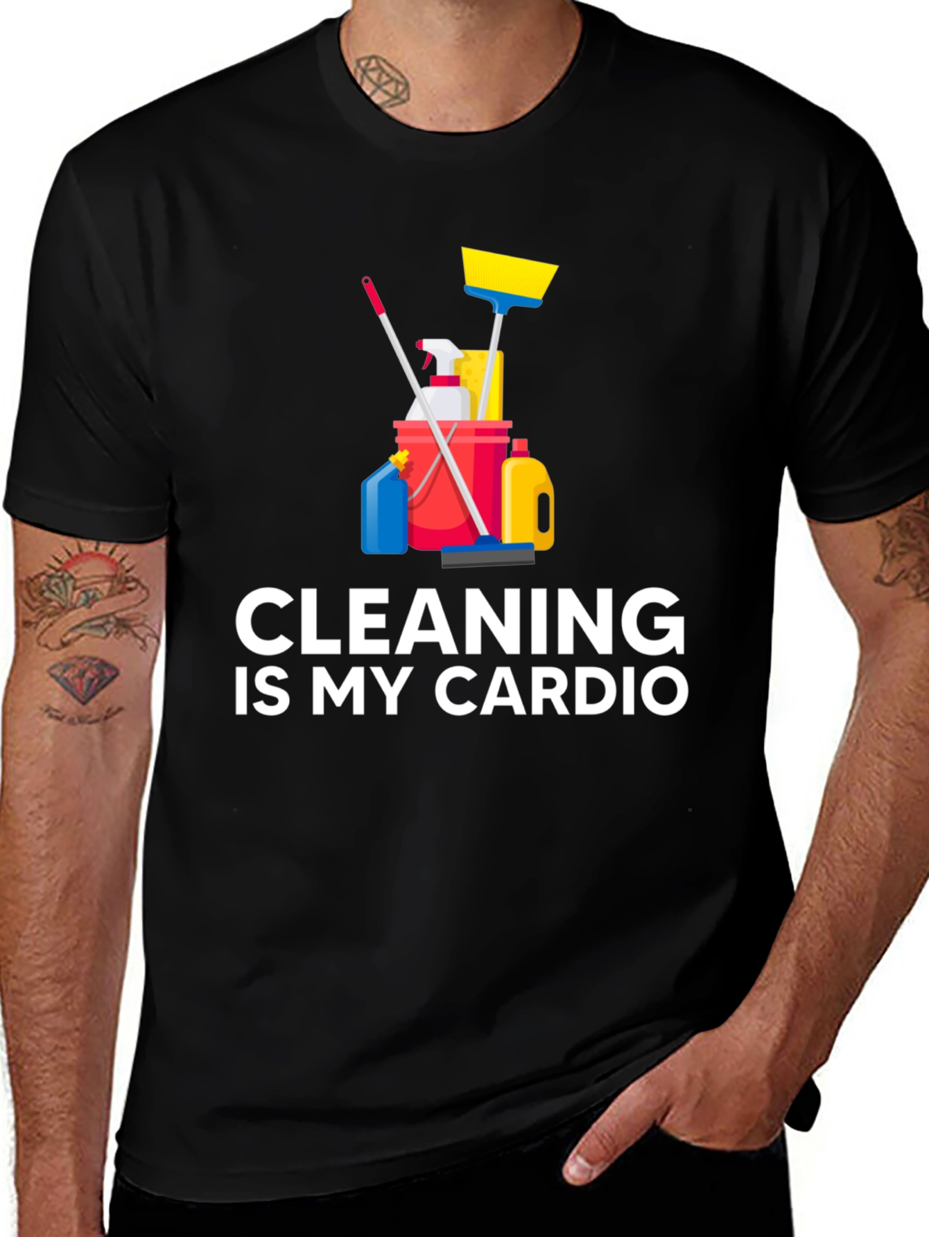 Cleaning Is My Cardio T-Shirt Funny Housework Design