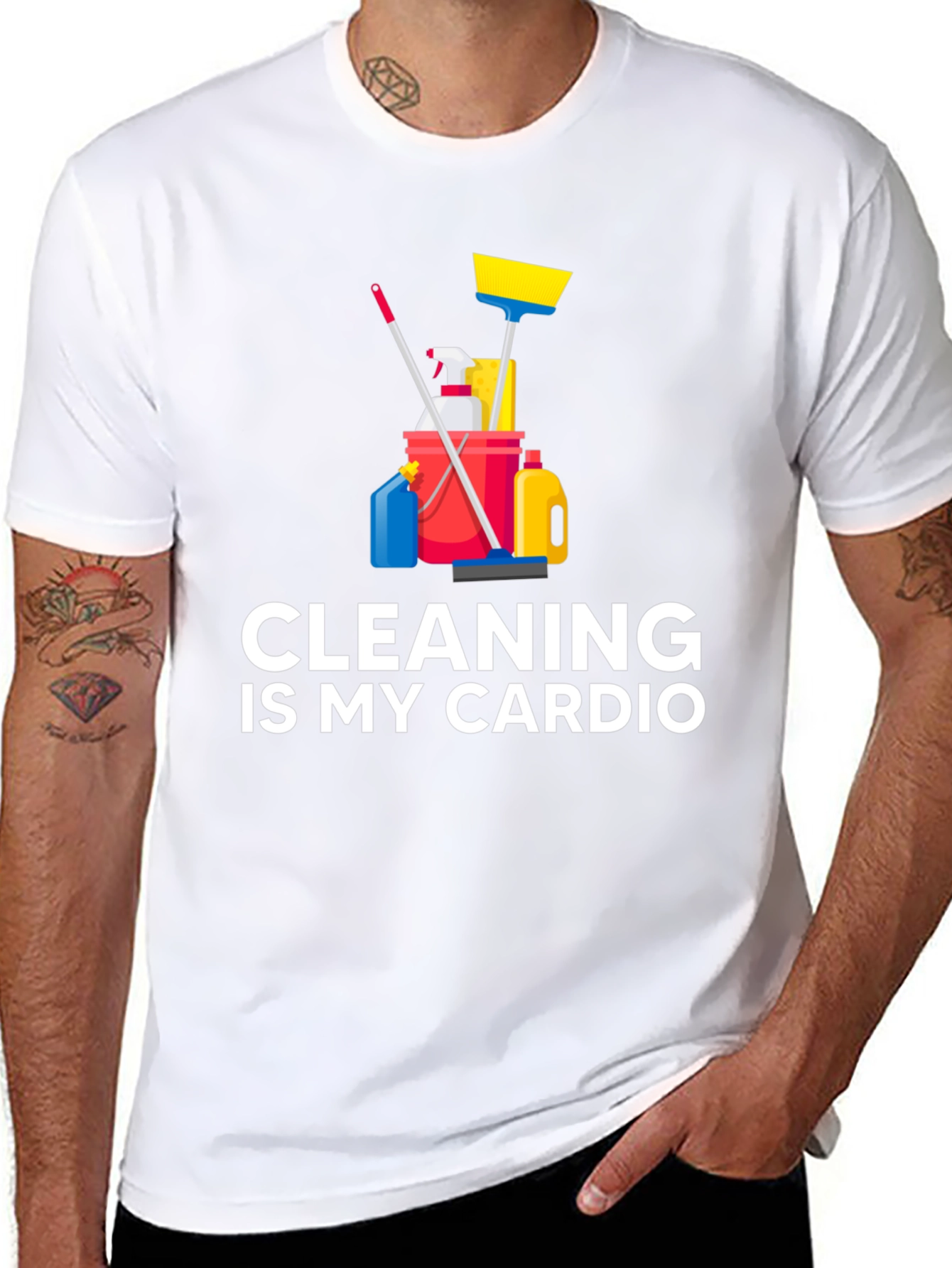 Cleaning Is My Cardio T-Shirt Funny Housework Design