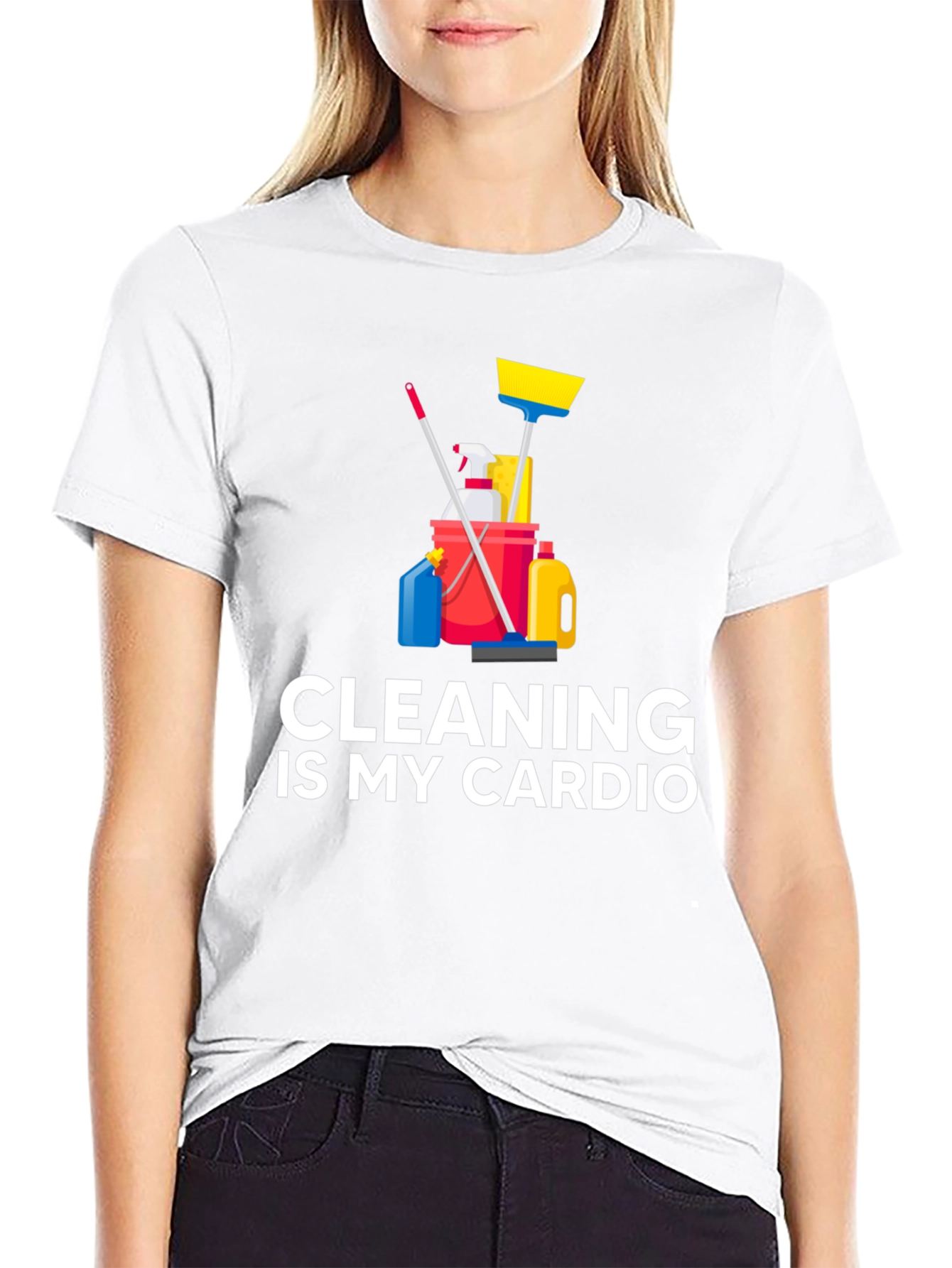Cleaning Is My Cardio T-Shirt Funny Housework Design
