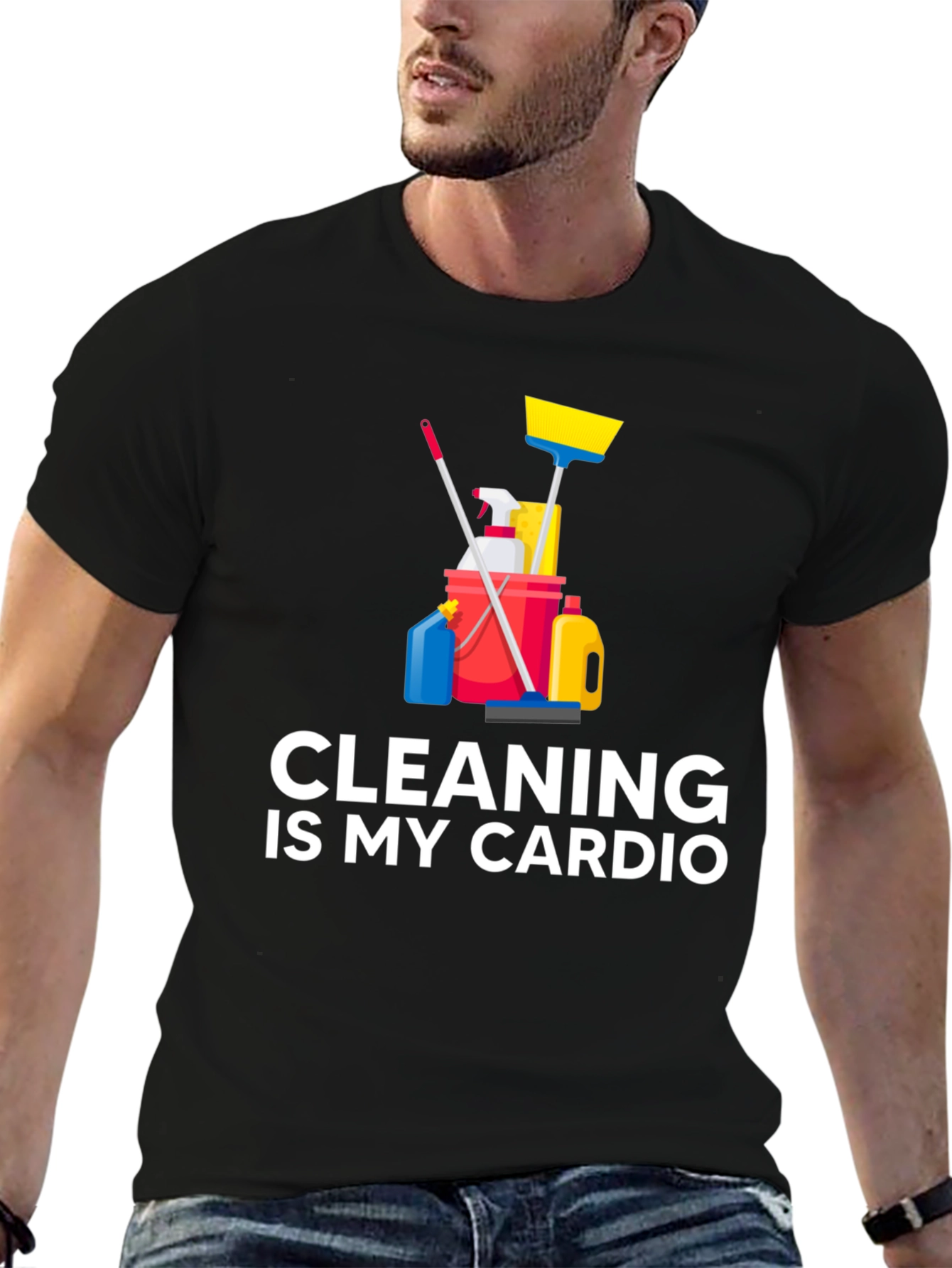 Cleaning Is My Cardio T-Shirt Funny Housework Design