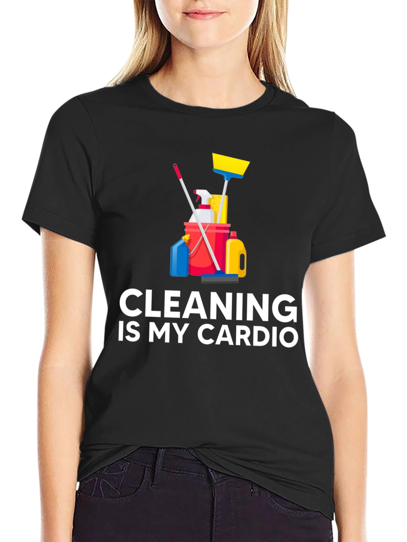 Cleaning Is My Cardio T-Shirt Funny Housework Design