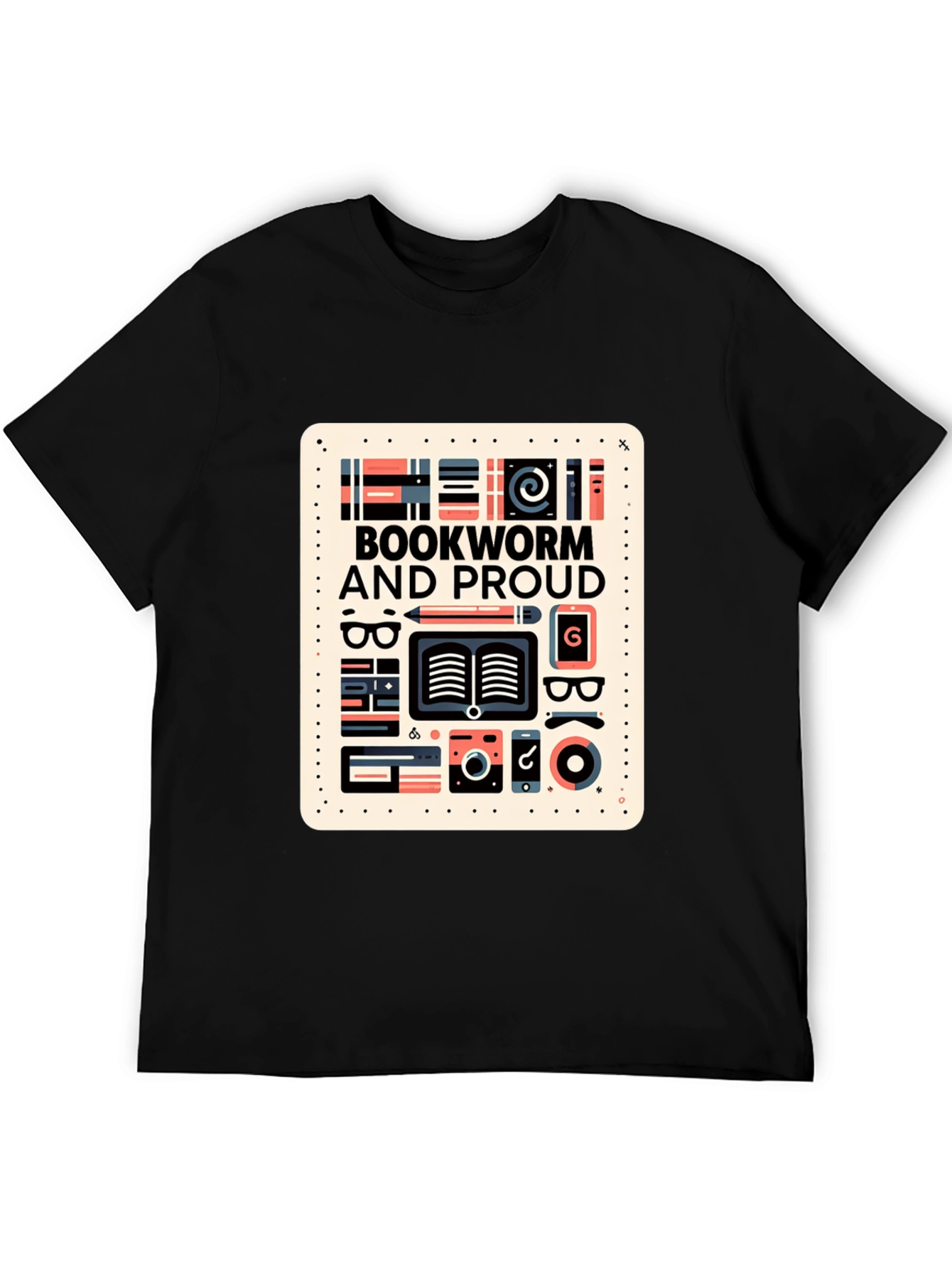 Bookworm and Proud Graphic Tee - Black Cotton