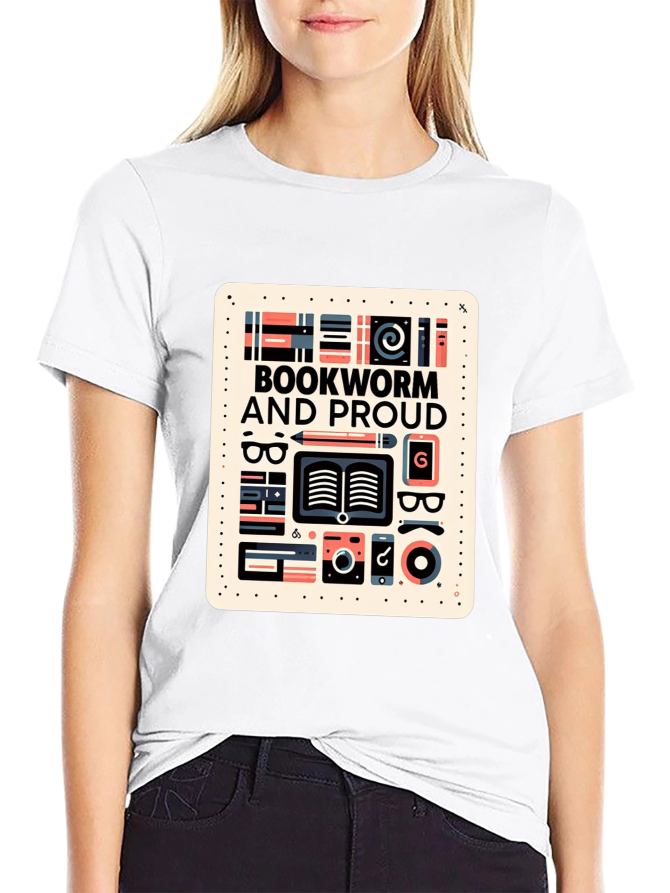 Bookworm and Proud Graphic Tee - Black Cotton