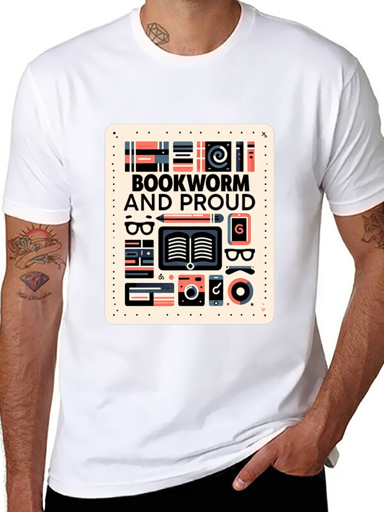 Bookworm and Proud Graphic Tee - Black Cotton