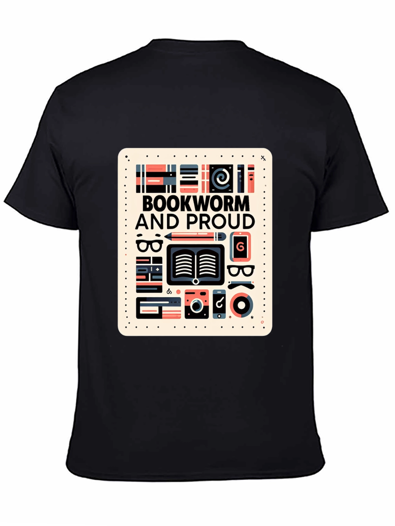 Bookworm and Proud Graphic Tee - Black Cotton