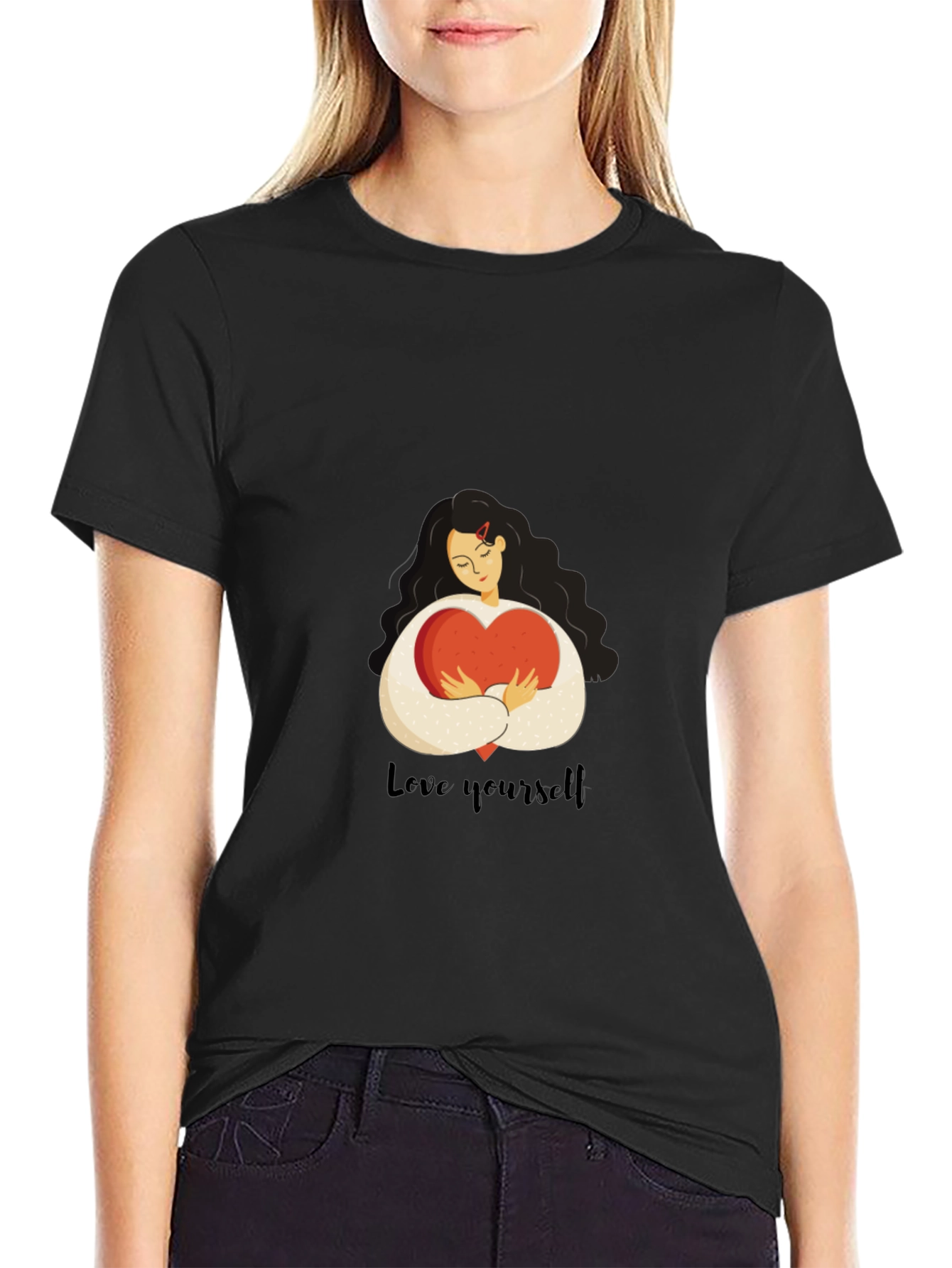 Love Yourself Graphic Tee - Black Cotton T-Shirt
