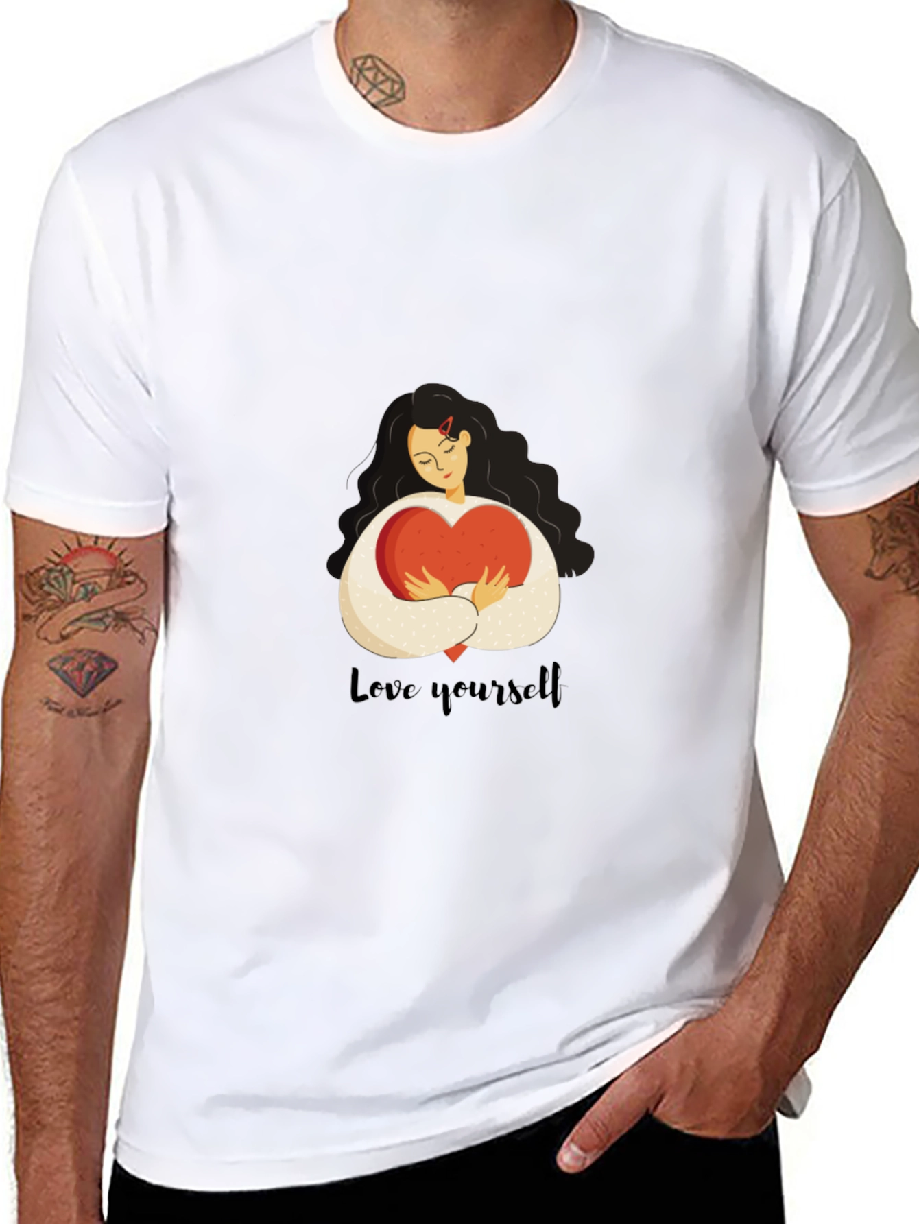 Love Yourself Graphic Tee - Black Cotton T-Shirt