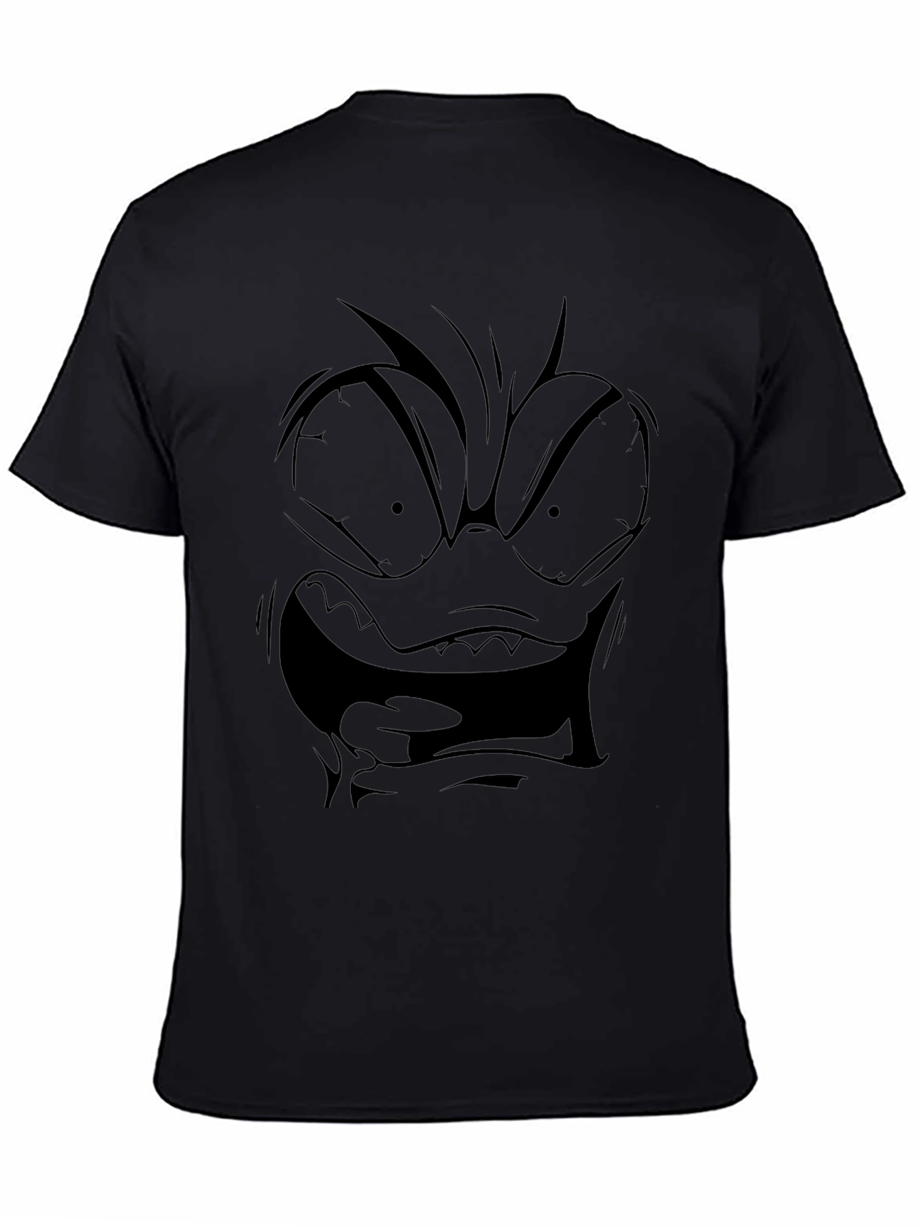 Angry Face Graphic Tee - Black T-Shirt