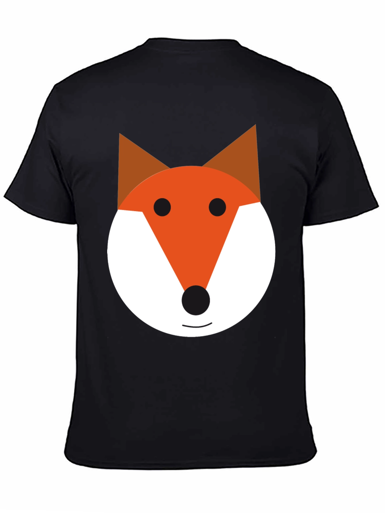 Fox Face Graphic Tee - Black Cotton Blend Shirt