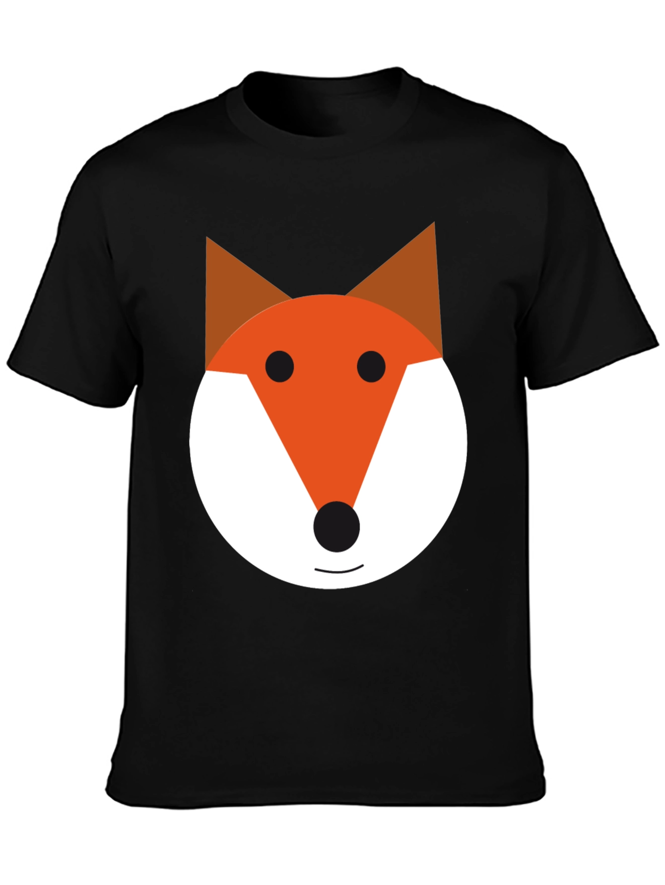 Fox Face Graphic Tee - Black Cotton Blend Shirt