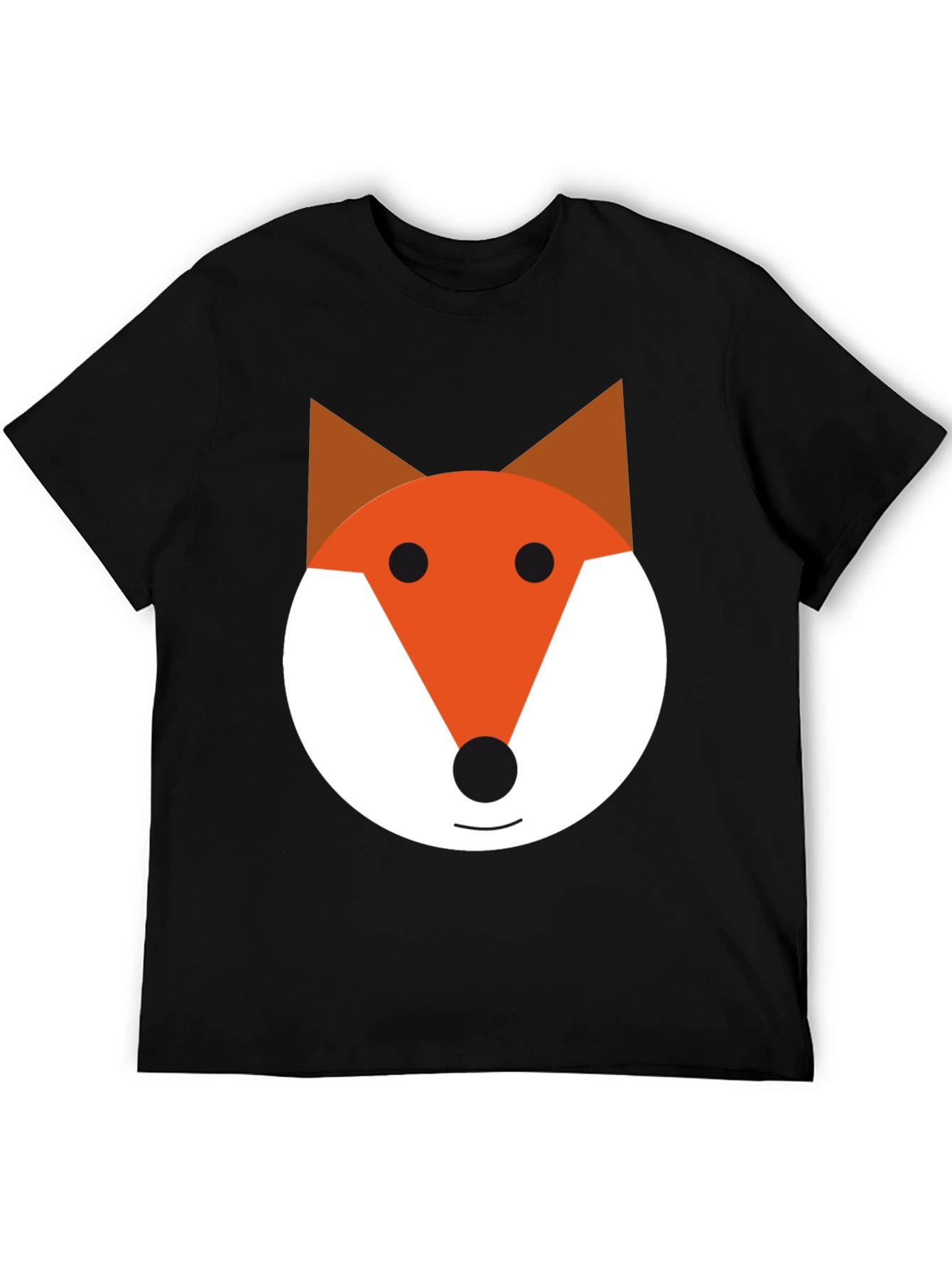 Fox Face Graphic Tee - Black Cotton Blend Shirt