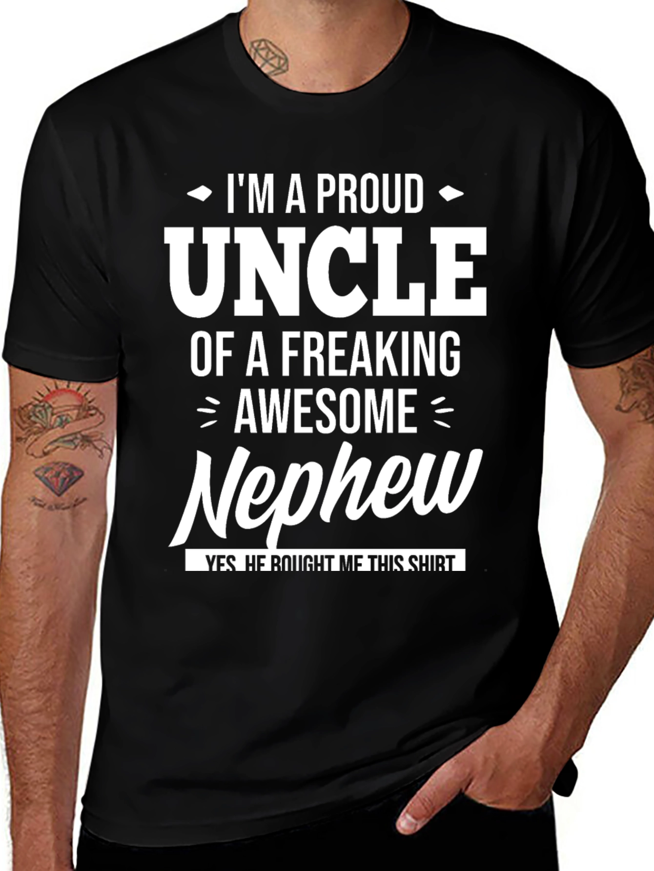 Proud Uncle Graphic T-Shirt - Awesome Nephew Gift