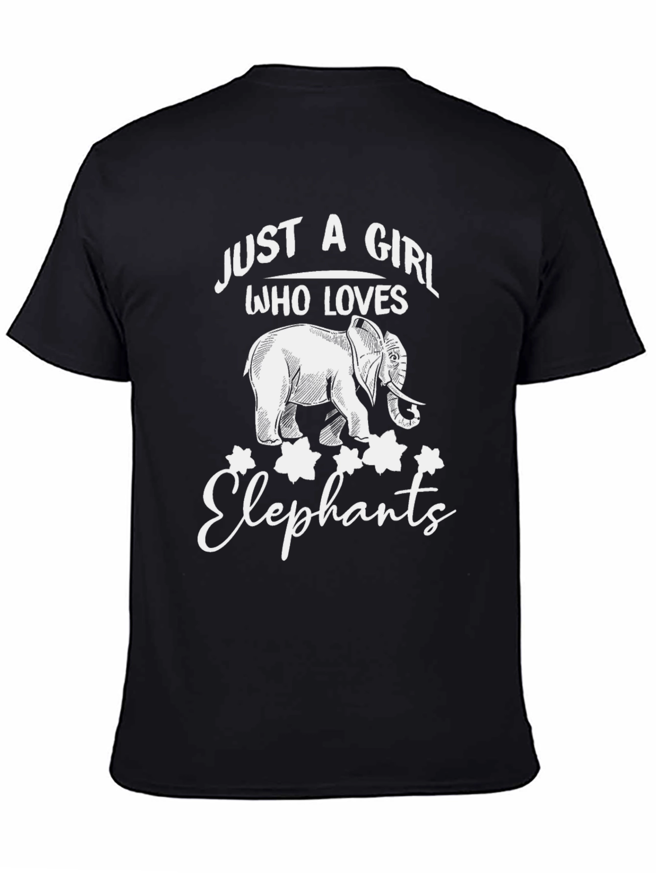 Just A Girl Who Loves Elephants Black T-Shirt
