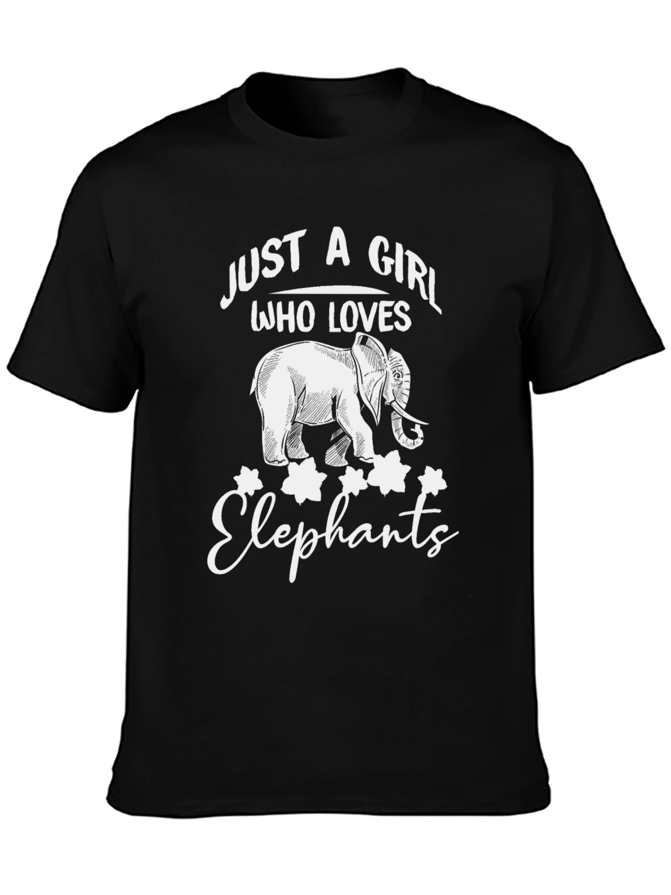 Just A Girl Who Loves Elephants Black T-Shirt