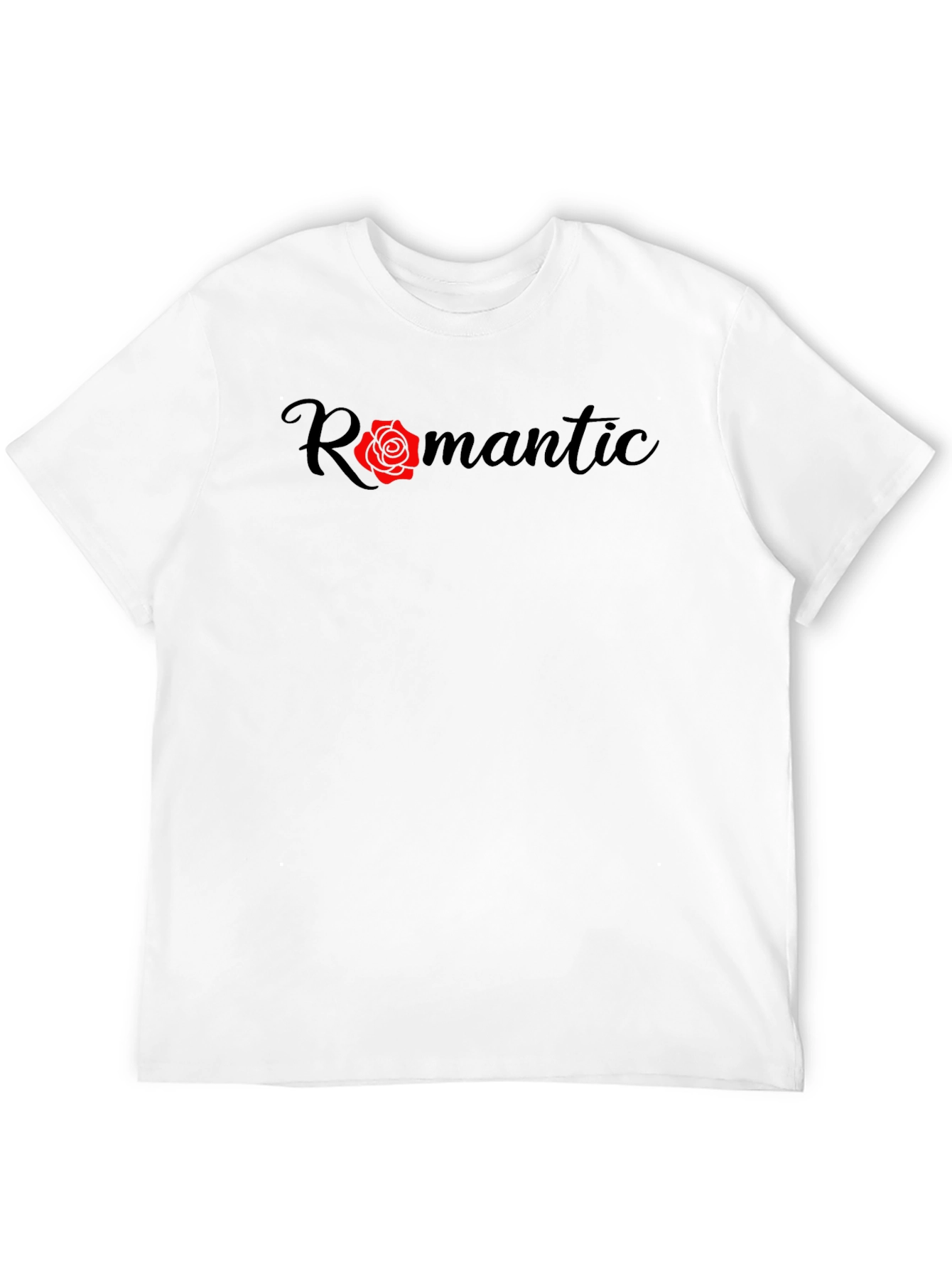 Romantic Rose Graphic Black T-Shirt