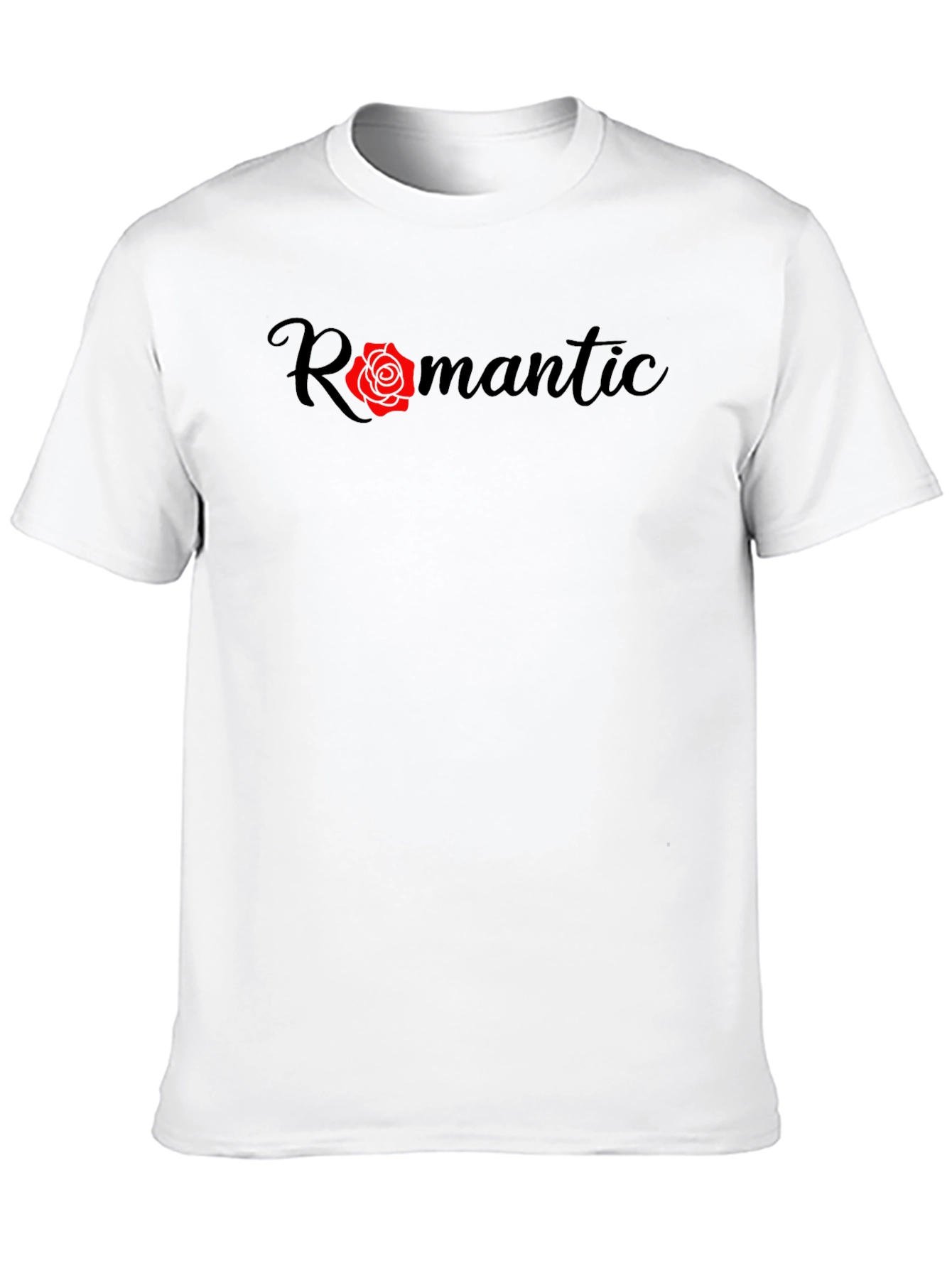 Romantic Rose Graphic Black T-Shirt