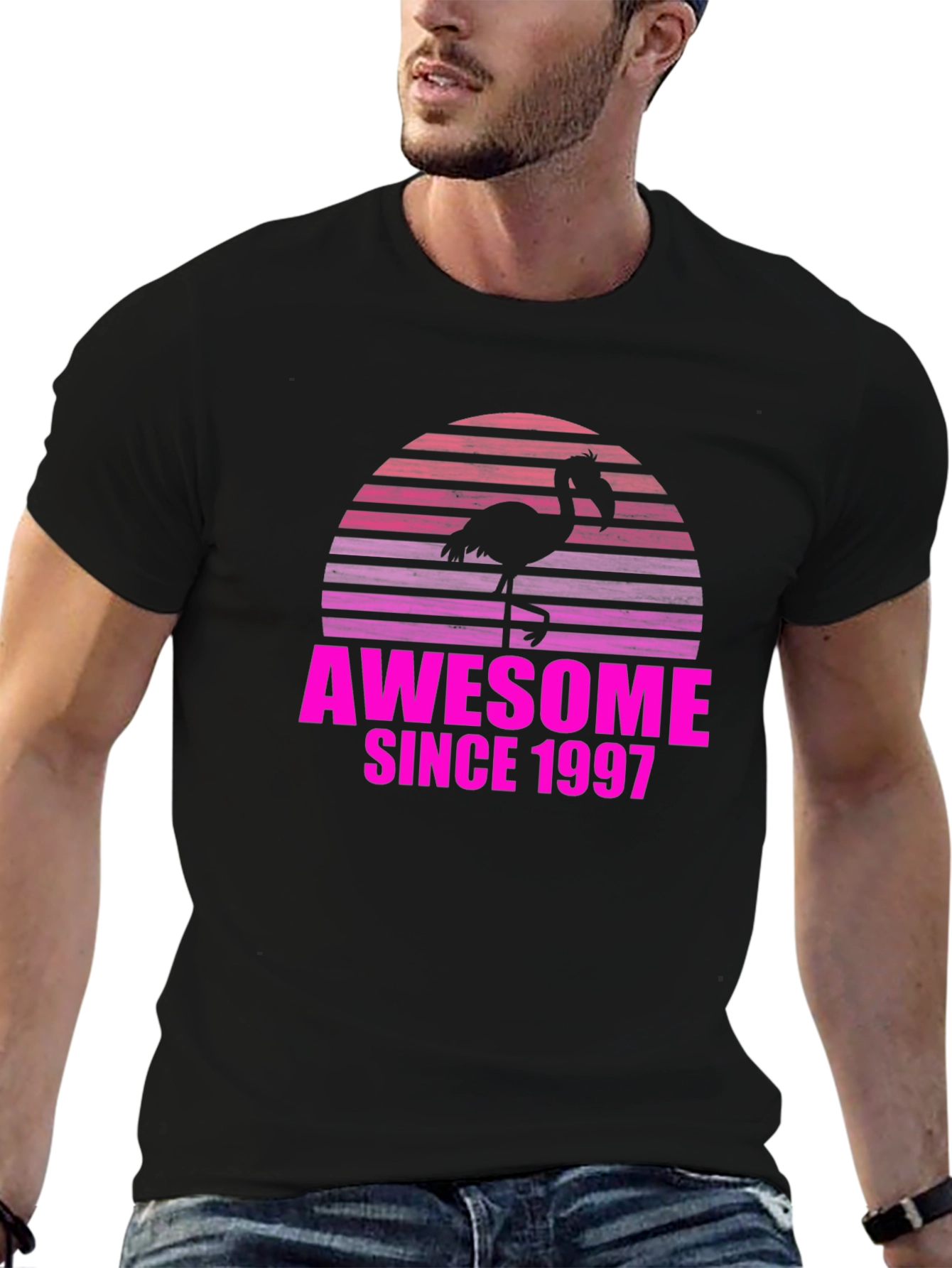 Awesome Since 1997 Flamingo Graphic T-Shirt
