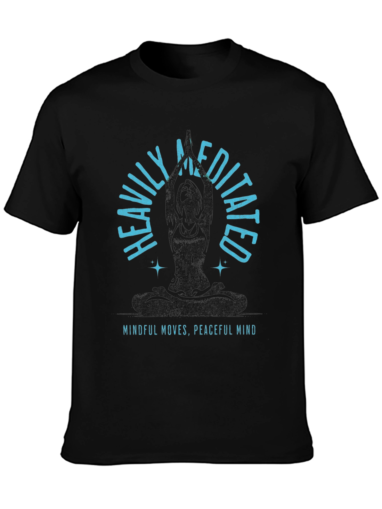 Heavily Meditated Black Graphic T-Shirt