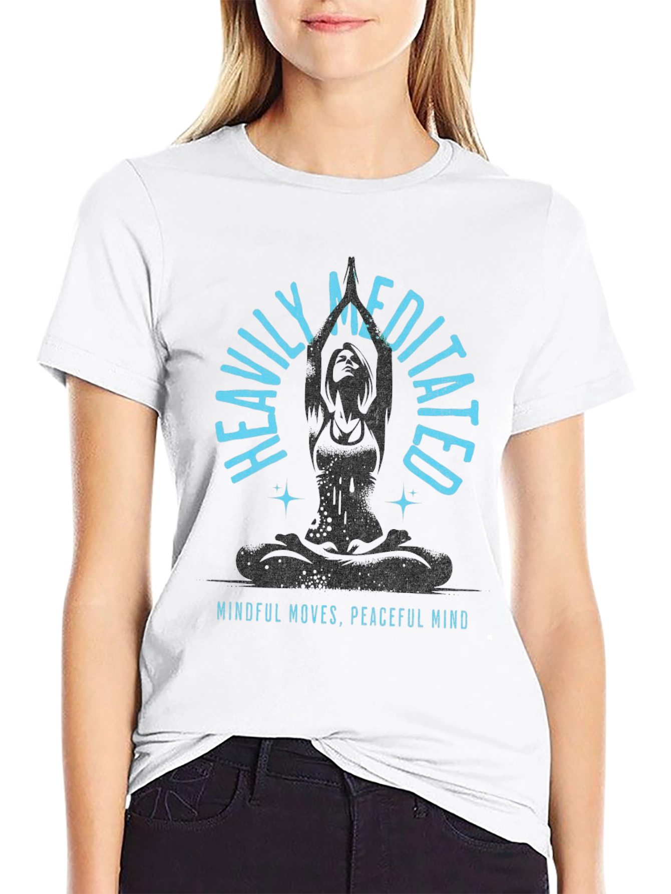 Heavily Meditated Black Graphic T-Shirt