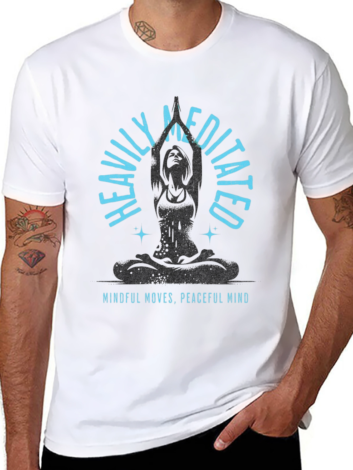 Heavily Meditated Black Graphic T-Shirt