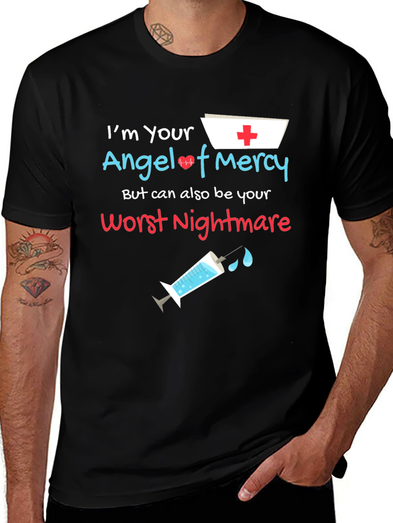 Nurse Angel of Mercy Worst Nightmare Graphic T-Shirt