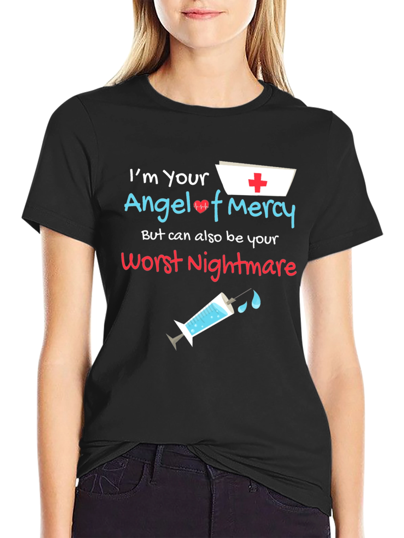 Nurse Angel of Mercy Worst Nightmare Graphic T-Shirt