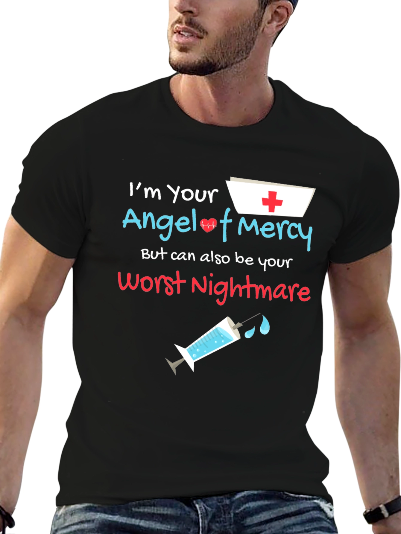 Nurse Angel of Mercy Worst Nightmare Graphic T-Shirt