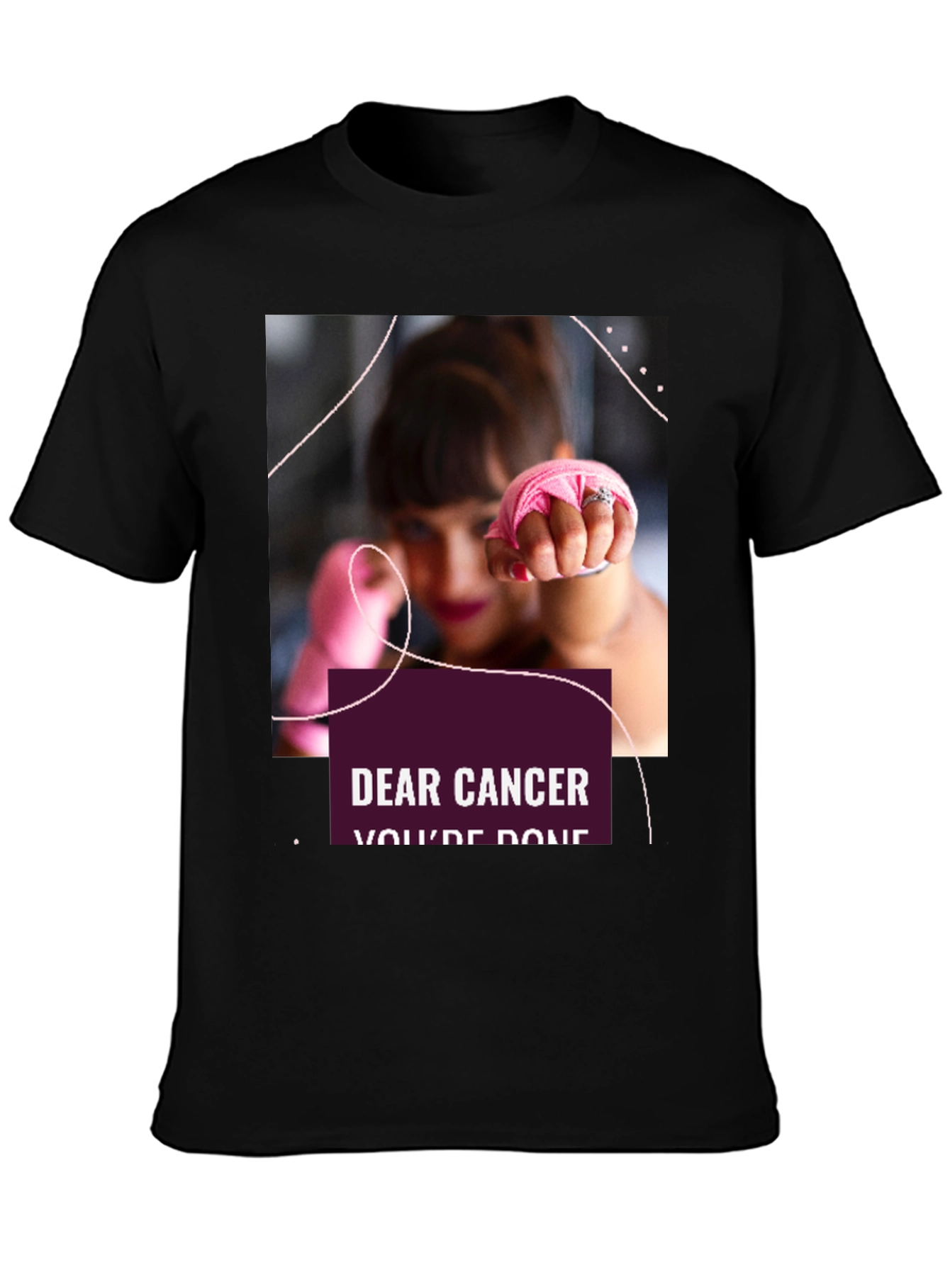 Dear Cancer Youre Done Black T-Shirt