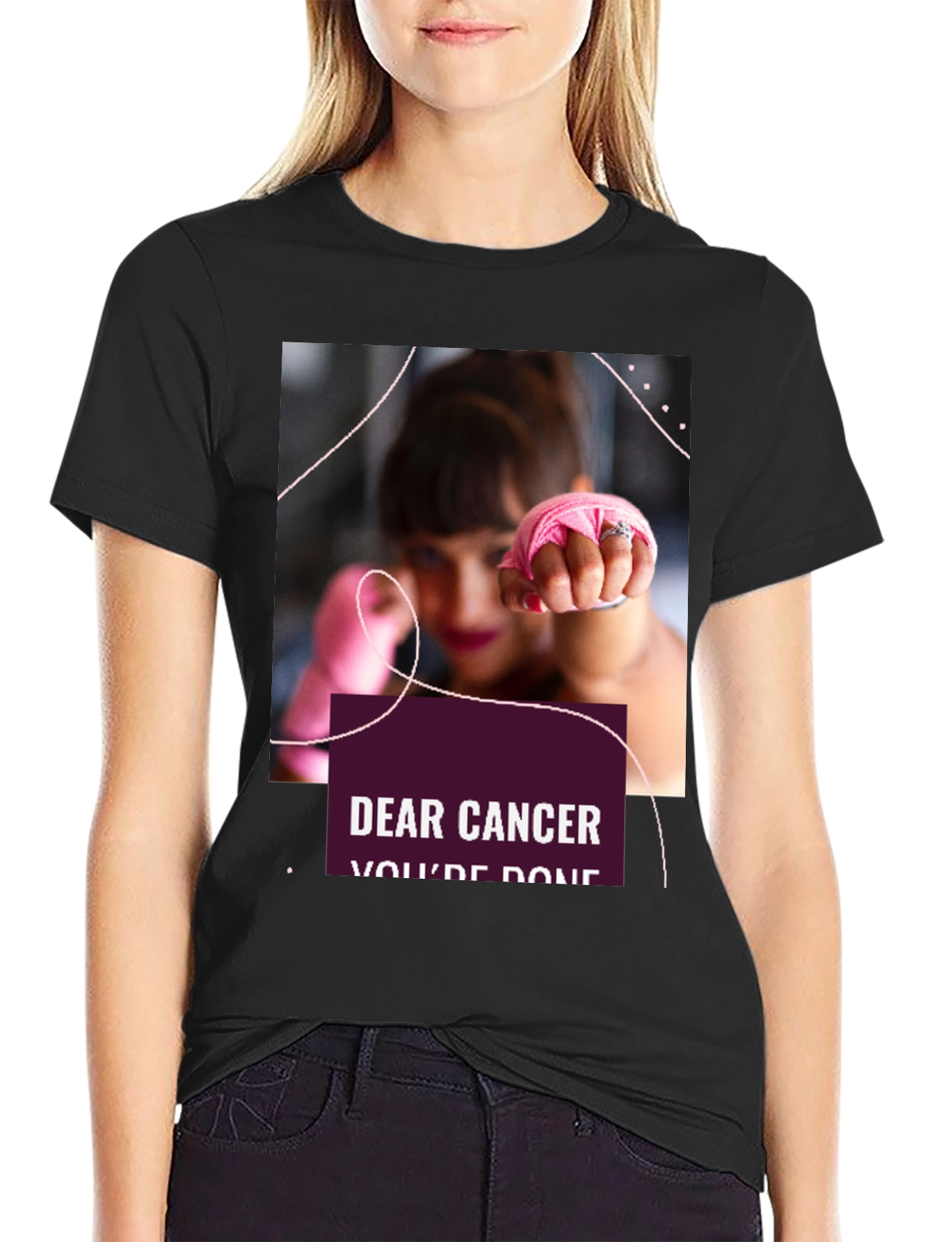 Dear Cancer Youre Done Black T-Shirt