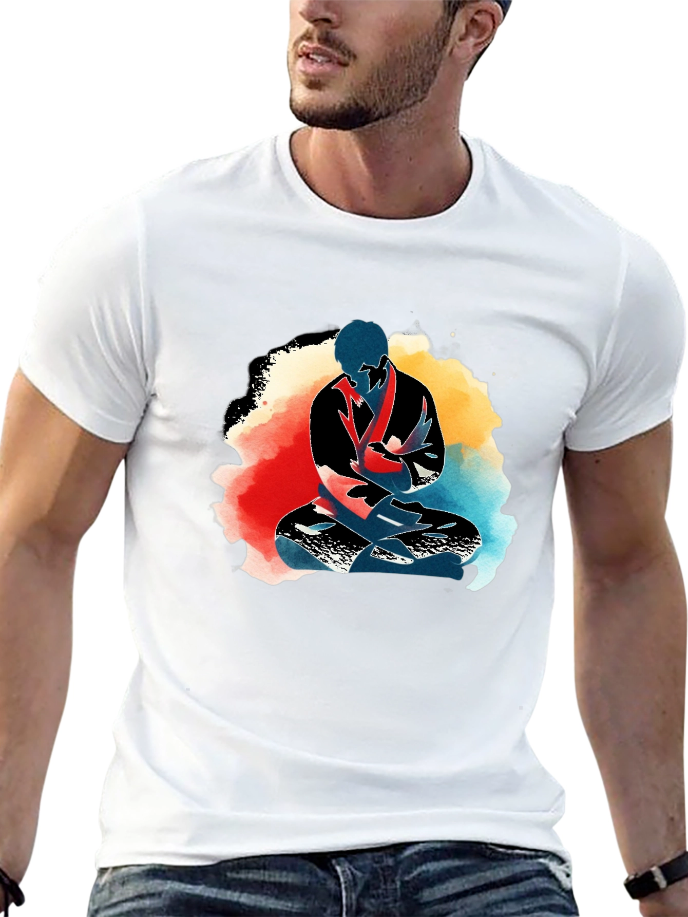 Zen Warrior Tee: Meditative Martial Arts Design