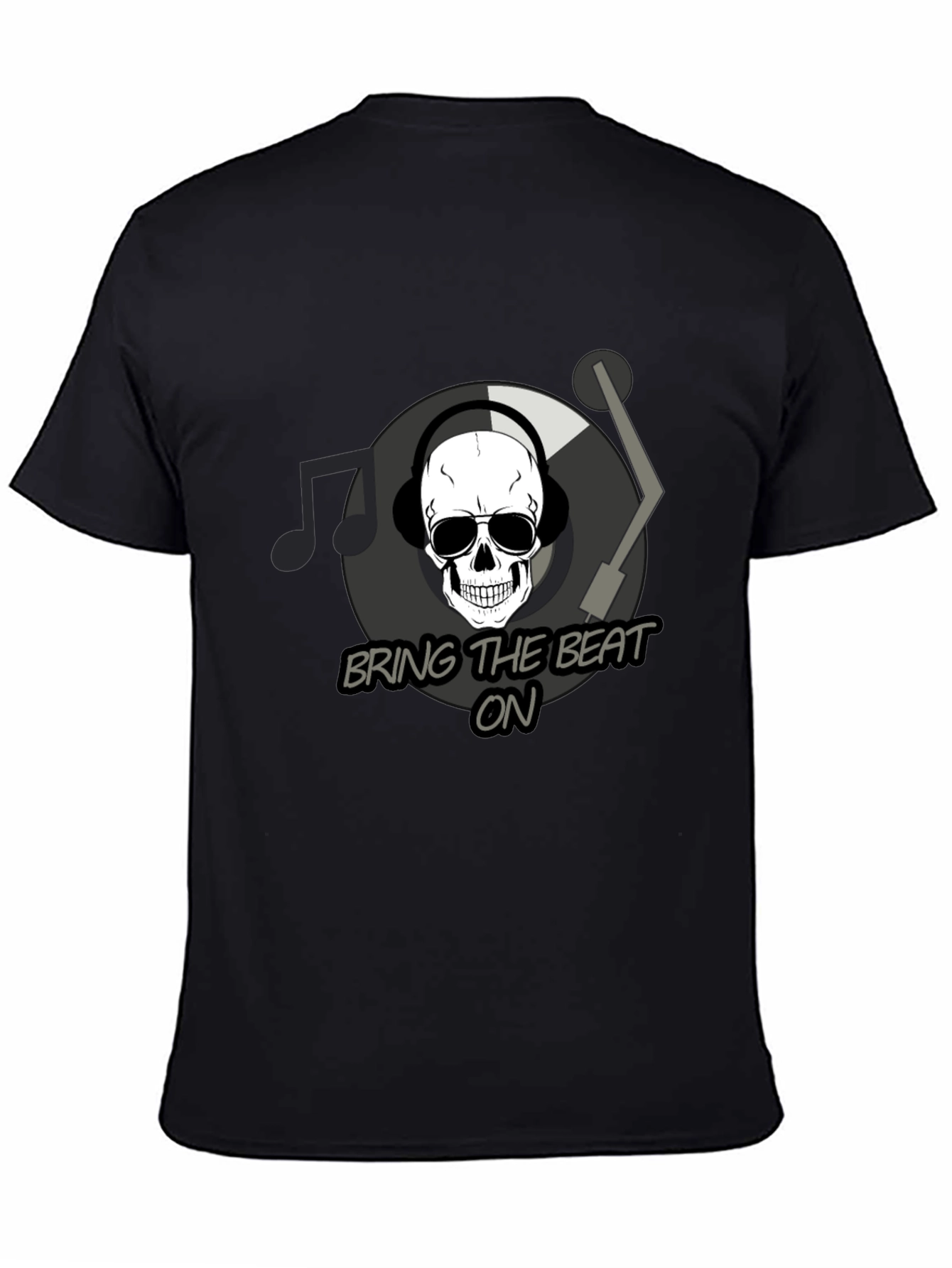 Bring The Beat On T-Shirt - Skull DJ Design