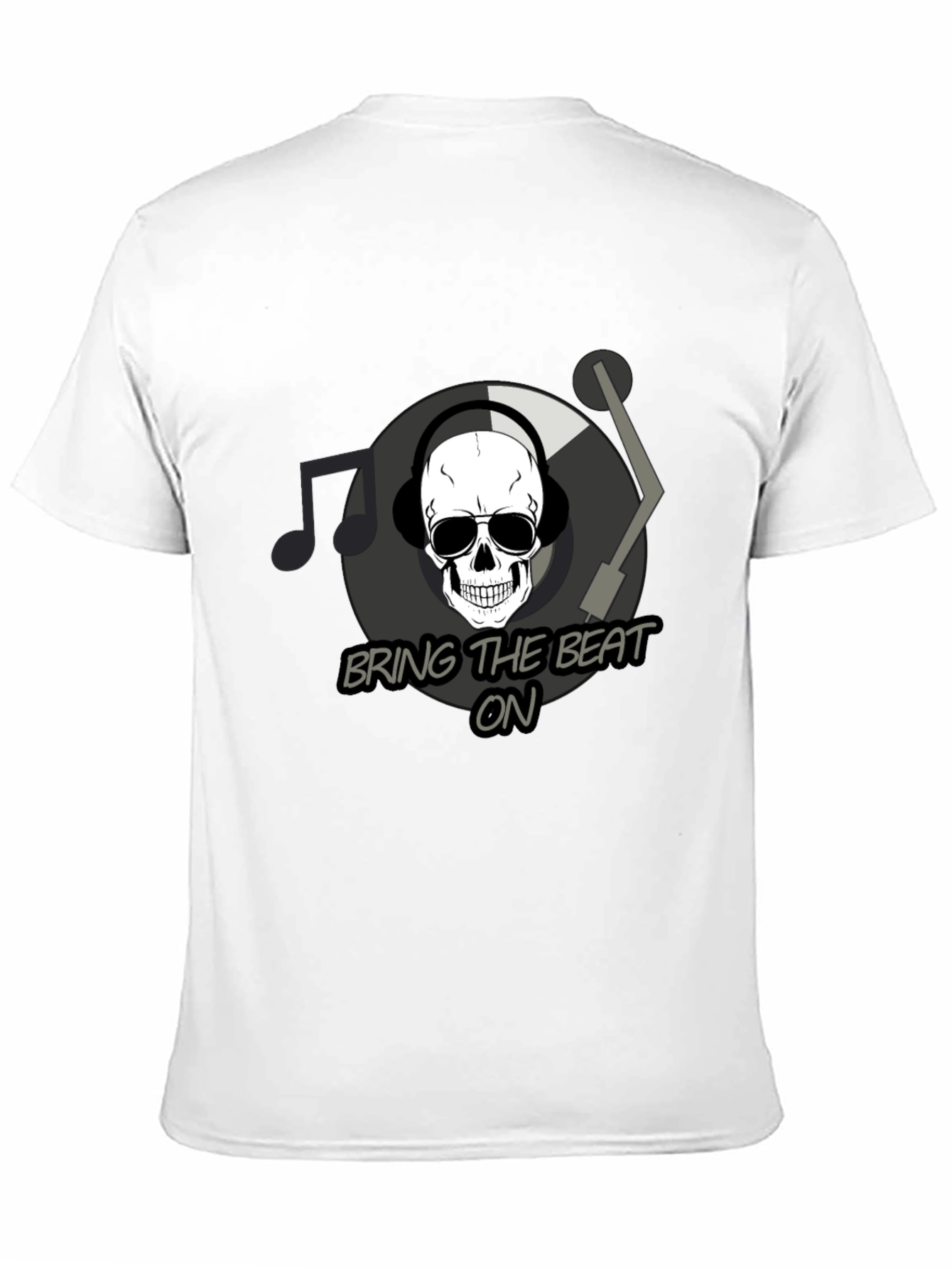 Bring The Beat On T-Shirt - Skull DJ Design