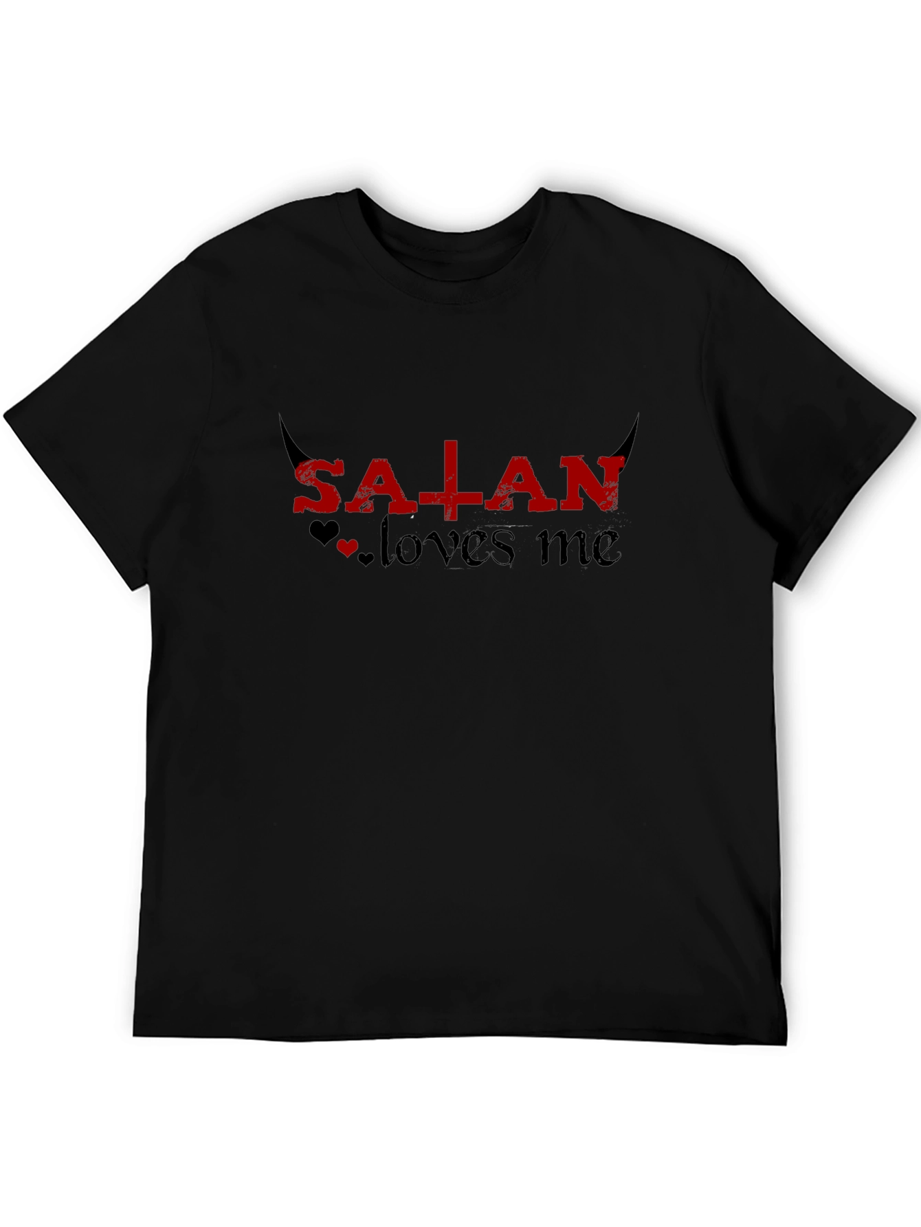 Satan Loves Me Graphic Tee - Black T-Shirt