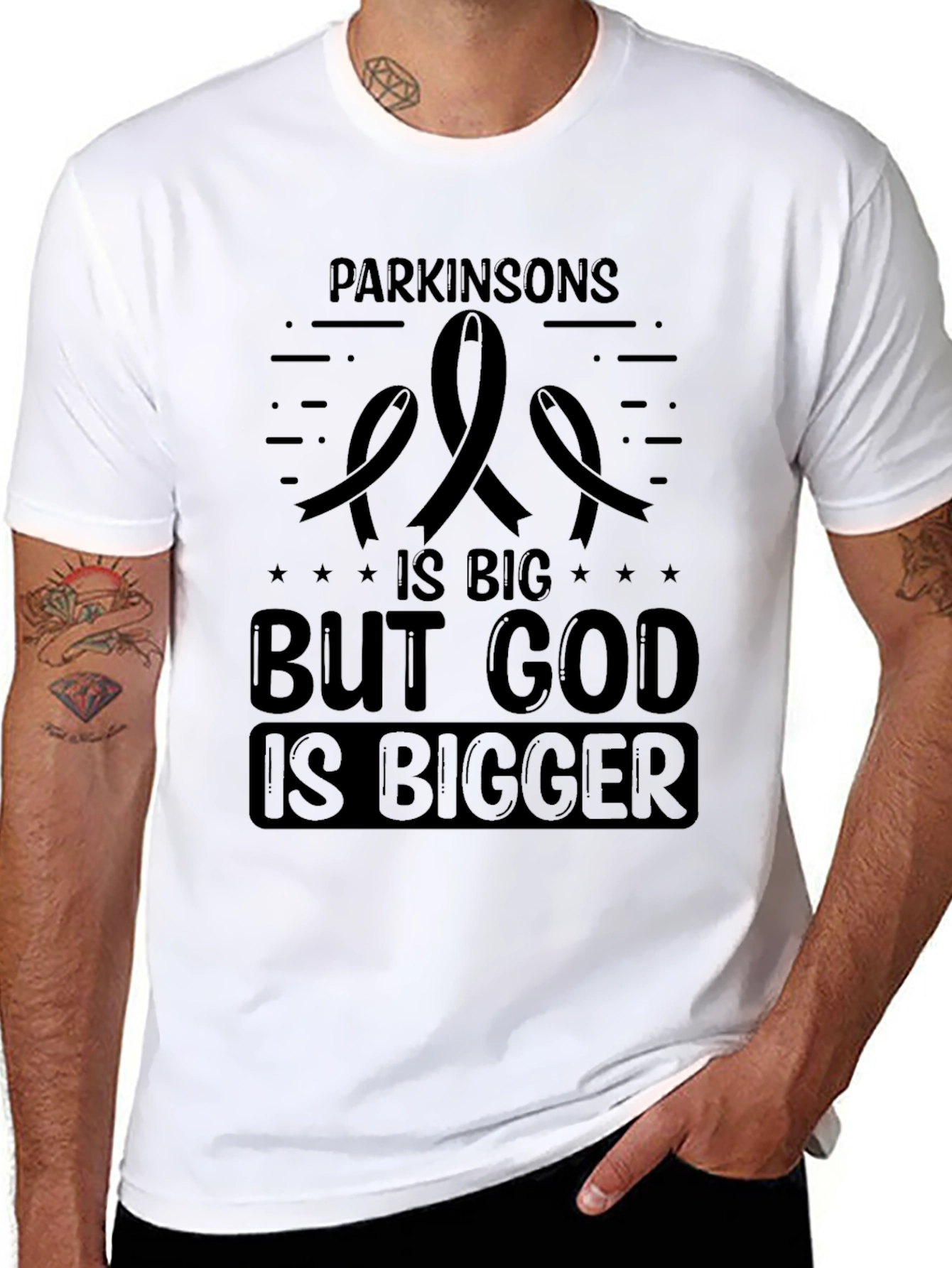 Parkinsons Awareness T-Shirt - God Is Bigger