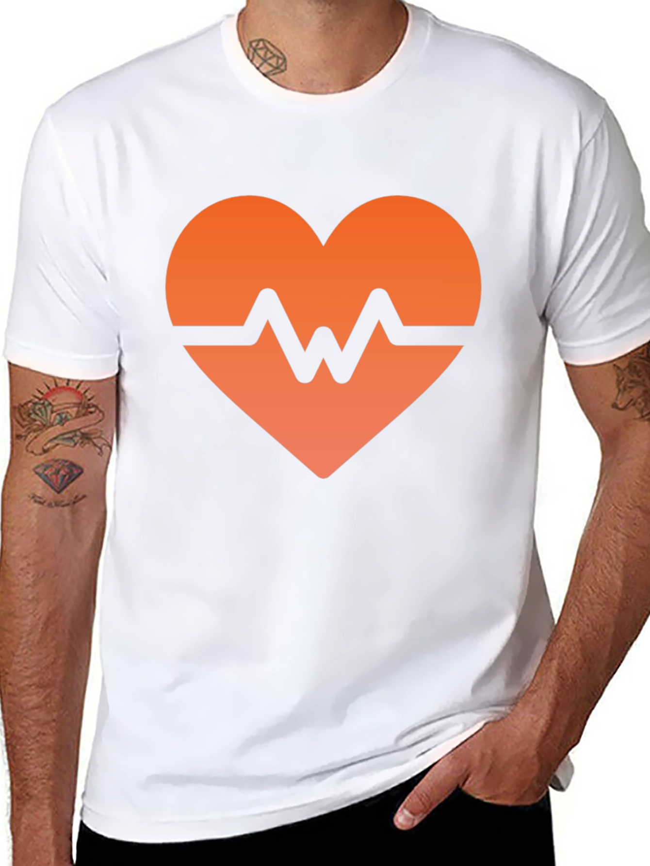 Heartbeat Graphic Black T-Shirt - Modern Style