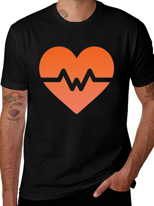 Heartbeat Graphic Black T-Shirt - Modern Style