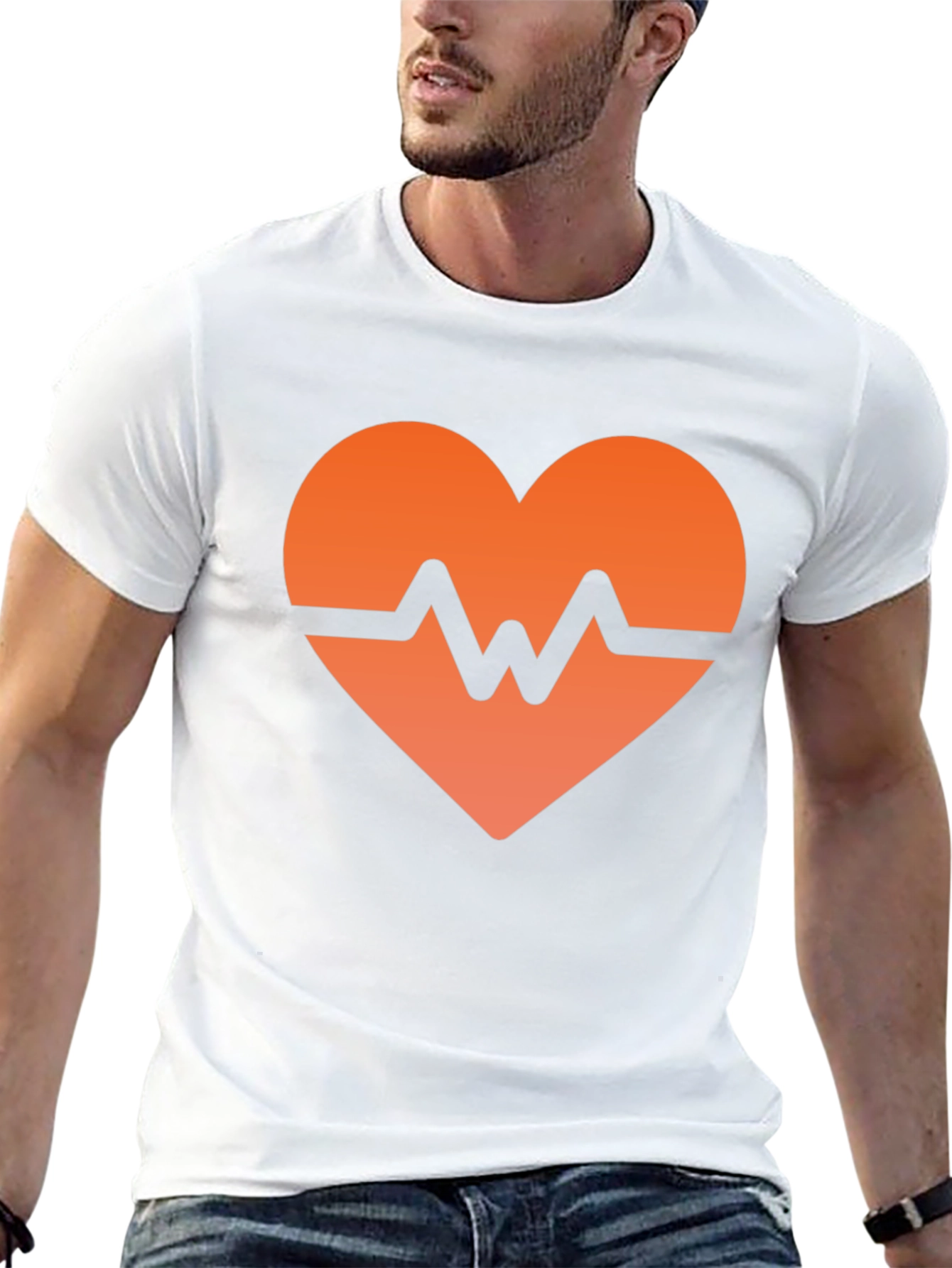 Heartbeat Graphic Black T-Shirt - Modern Style
