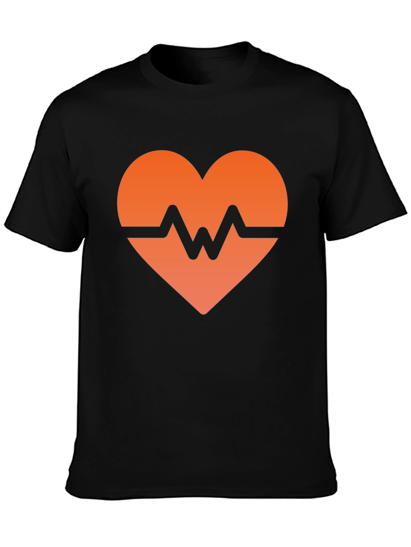 Heartbeat Graphic Black T-Shirt - Modern Style