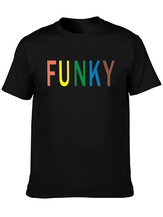 Funky Graphic Tee - Colorful Letter Print