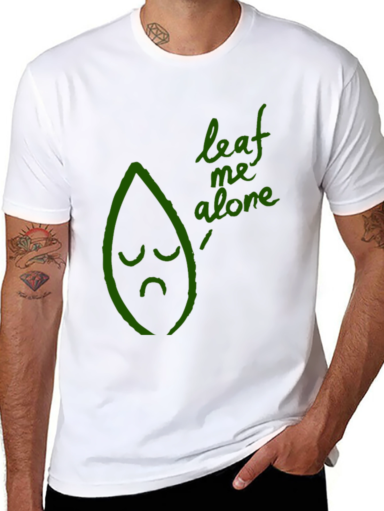 Leaf Me Alone Graphic Tee - Funny Unisex T-Shirt