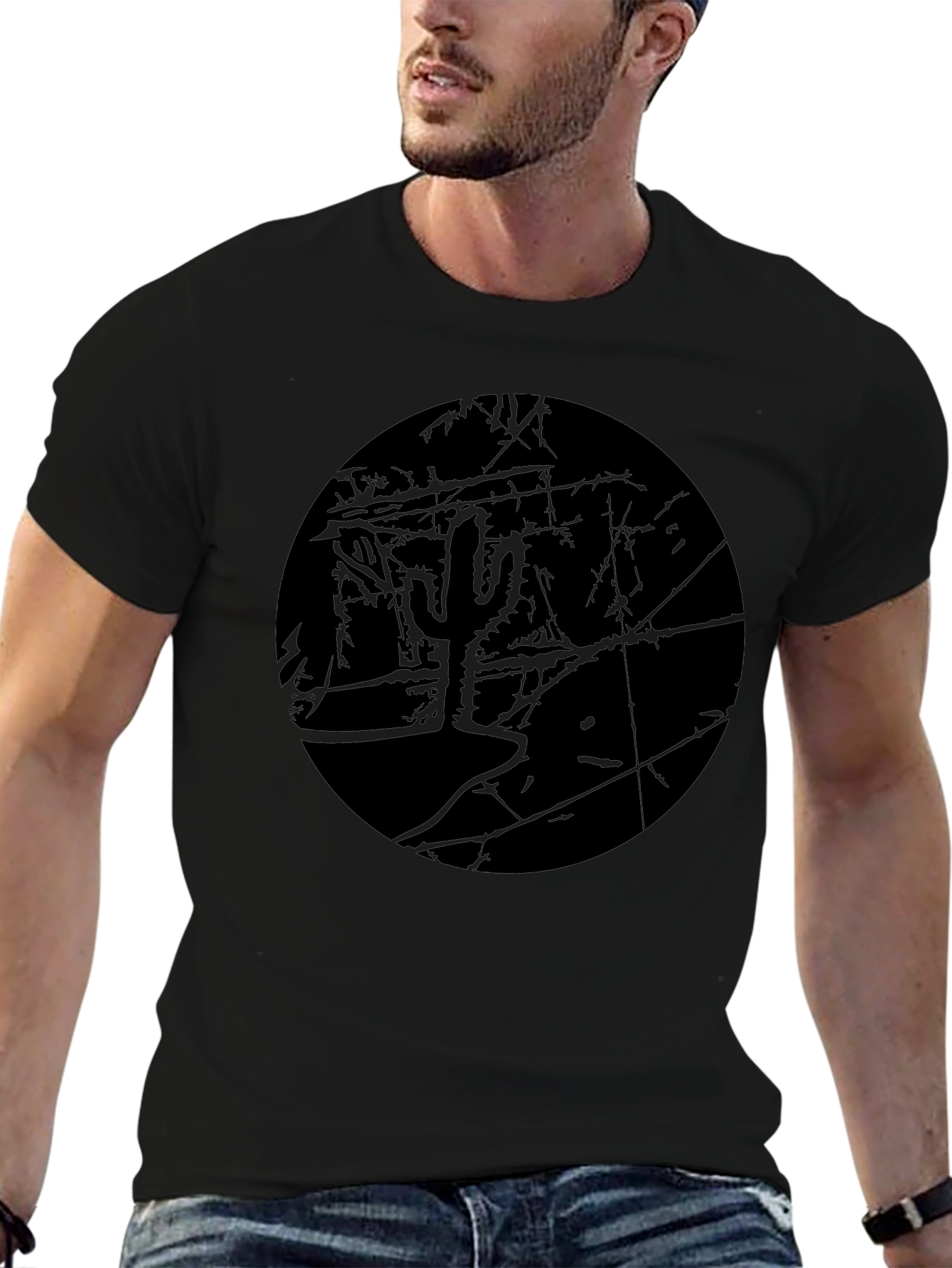 Monochrome Cactus Graphic T-Shirt