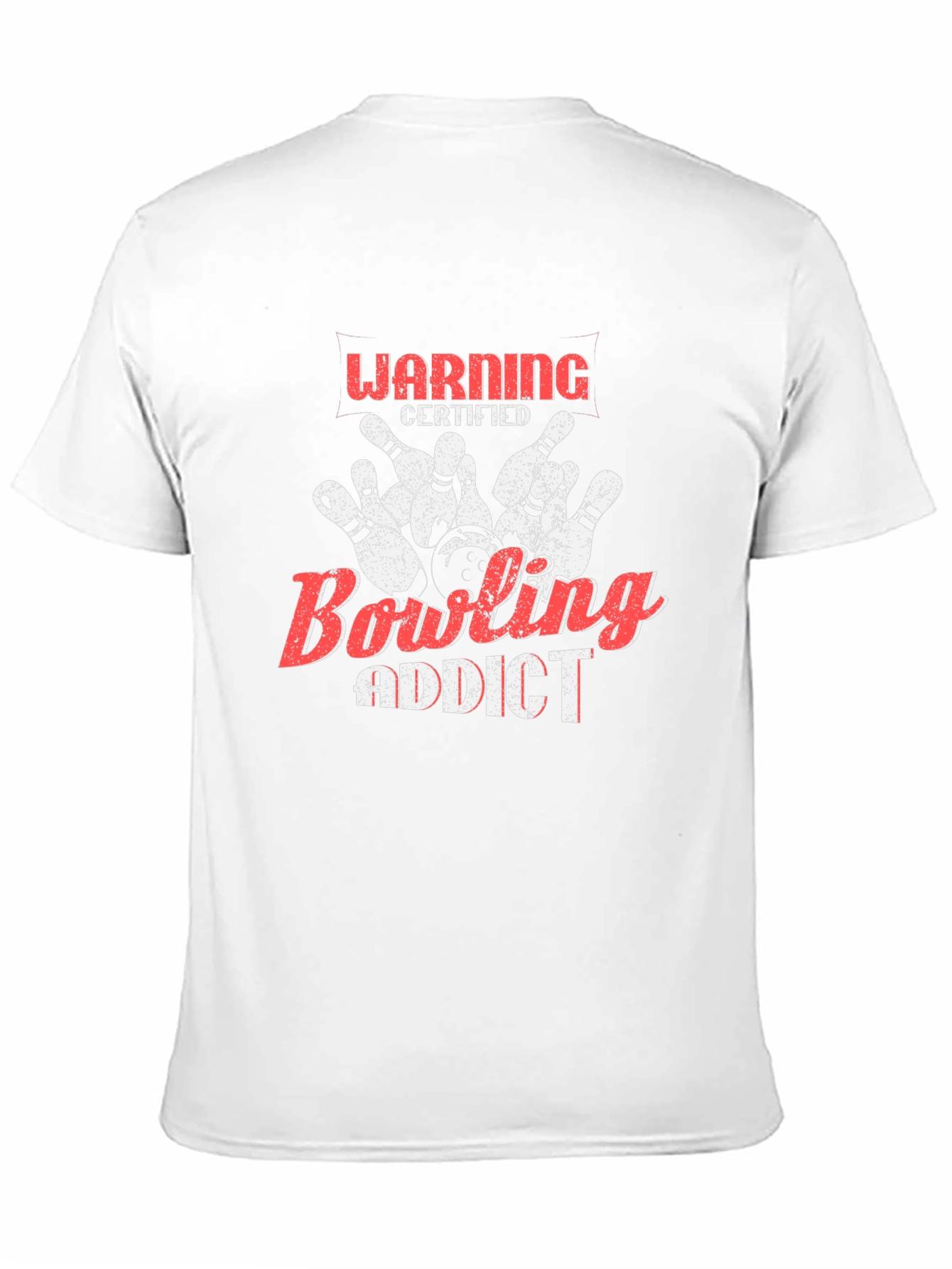 Bowling Addict Certified Warning Black T-Shirt